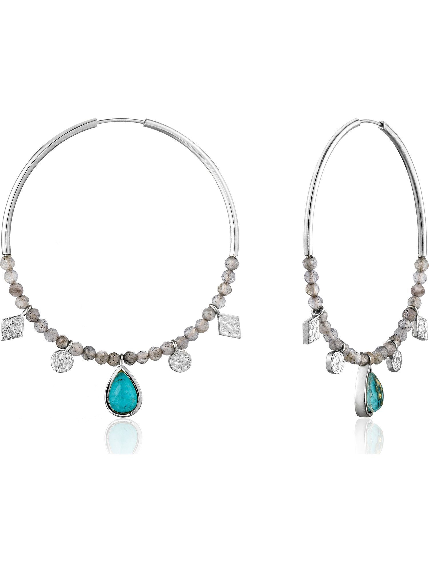 Ania Haie Paar Creolen Ania Haie Creolen Tourquoise Labradorite Hoop (Paar)