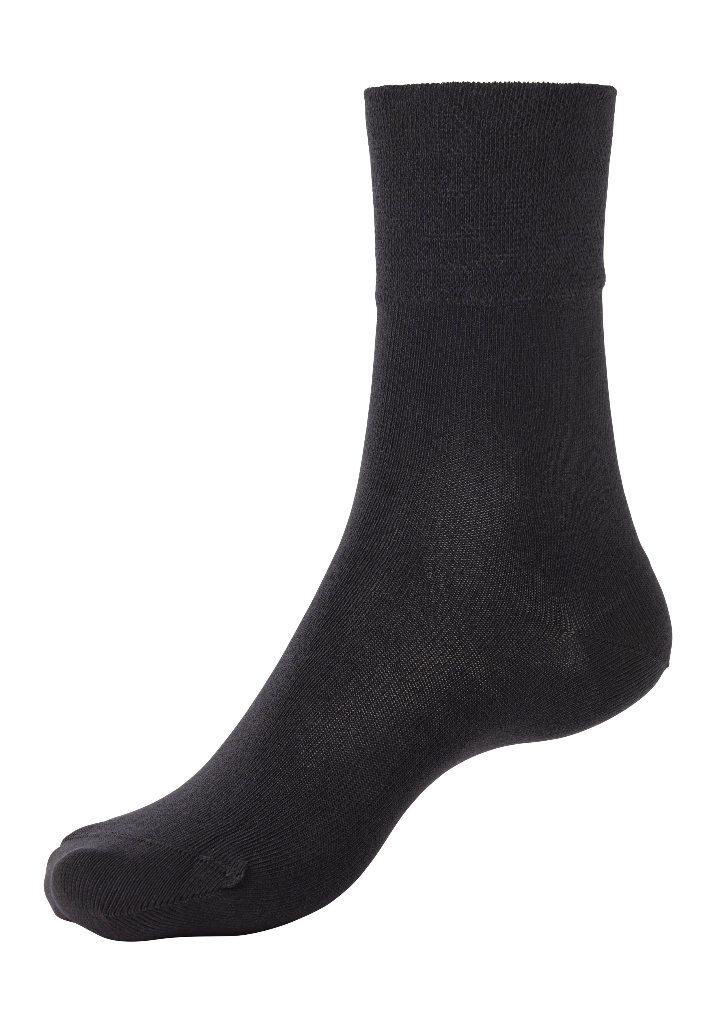H.I.S Socken Damen Herren Basic Socken (Packung, 6-Paar, unisex Gr. 35-38 bis 43-46) mit Komfortbund auch für Diabetiker geeignet