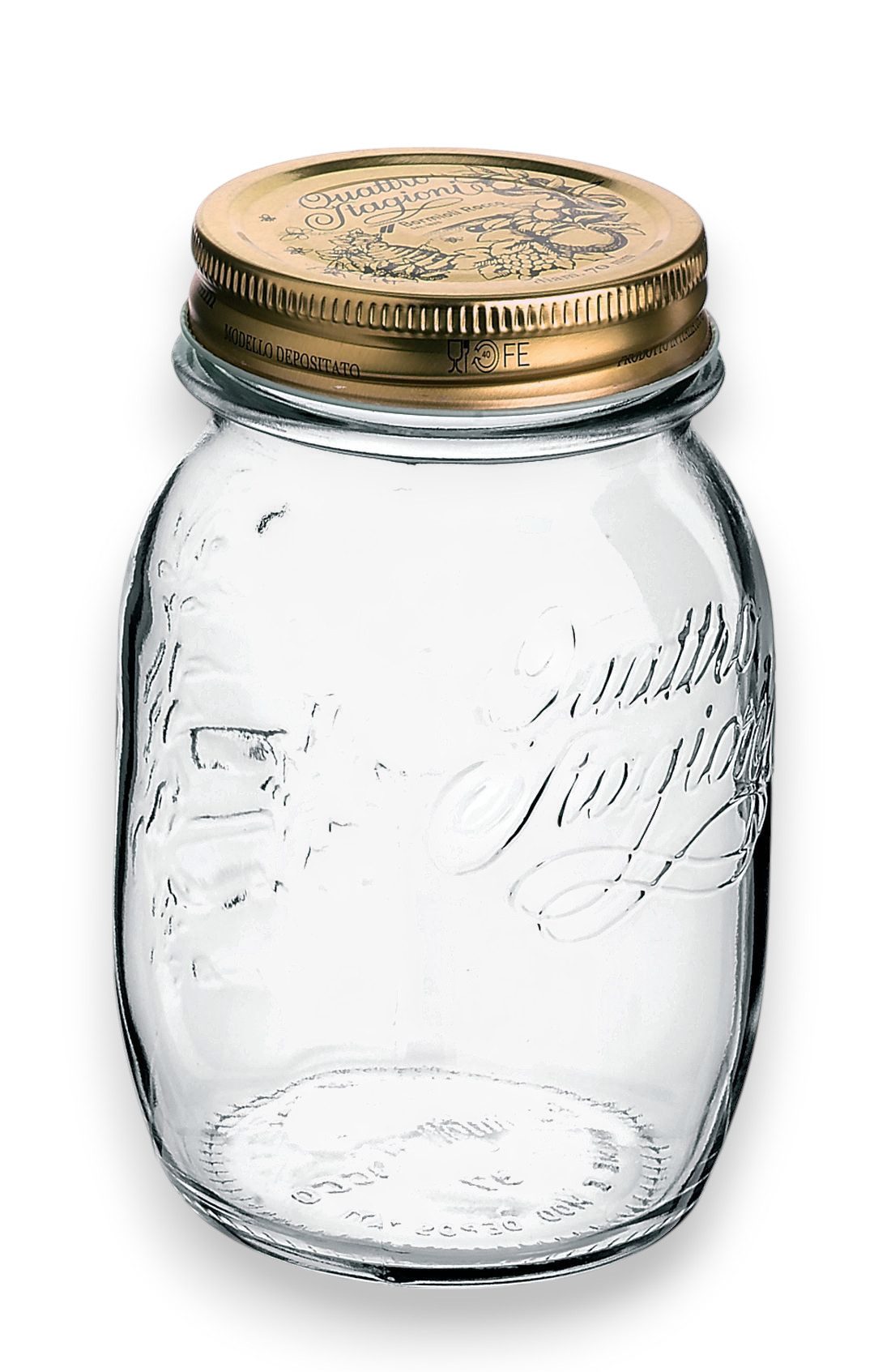 Bormioli Rocco Einmachglas Bormioli Rocco Quattro Stagioni - Multifunktions-Glas Einmachglas 50cl, Glas Made in Italy, (1-tlg), Vielseitiges Glas für Aufbewahrung, Getränke oder Vorräte