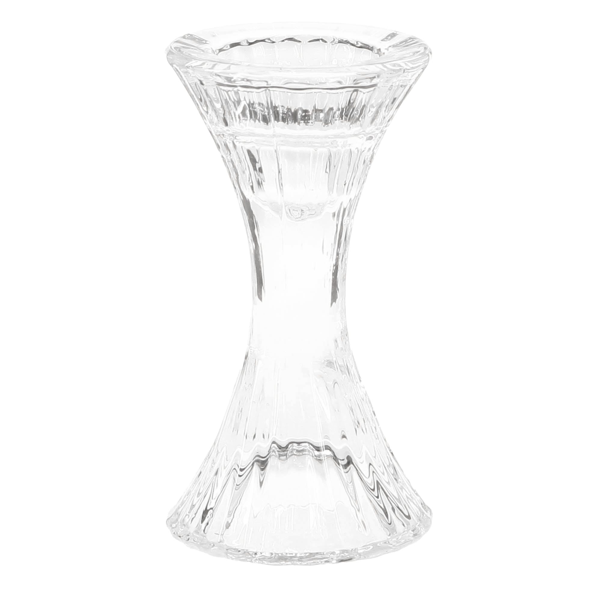 Tischvase Kerzenhalter Glas Rund Kristall Stabkerzenhalter 7cm 13cm 2er Set