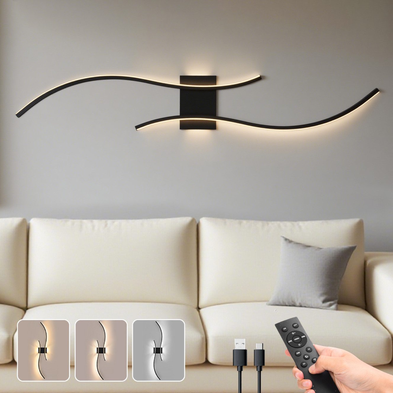 LMaxhome LED Wandleuchte 100CM Moderne Wandbeleuchtung günstig online kaufen