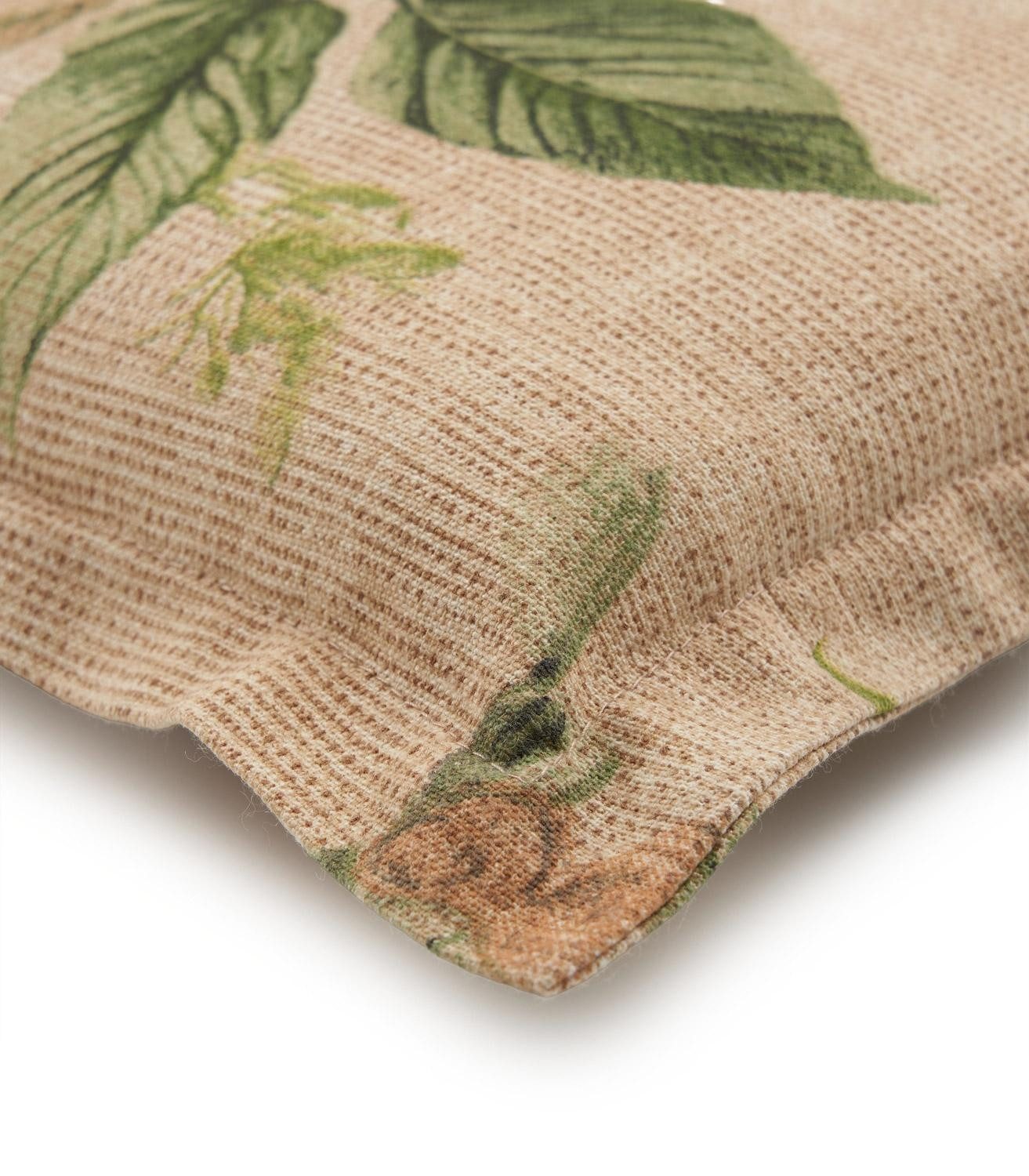 GO-DE Polsterauflage LIMONA, 48 x 108 cm, Beige, Gelb, Mittellehner, (1 St), seitliche Bindekordeln und verstellbares Gurtband