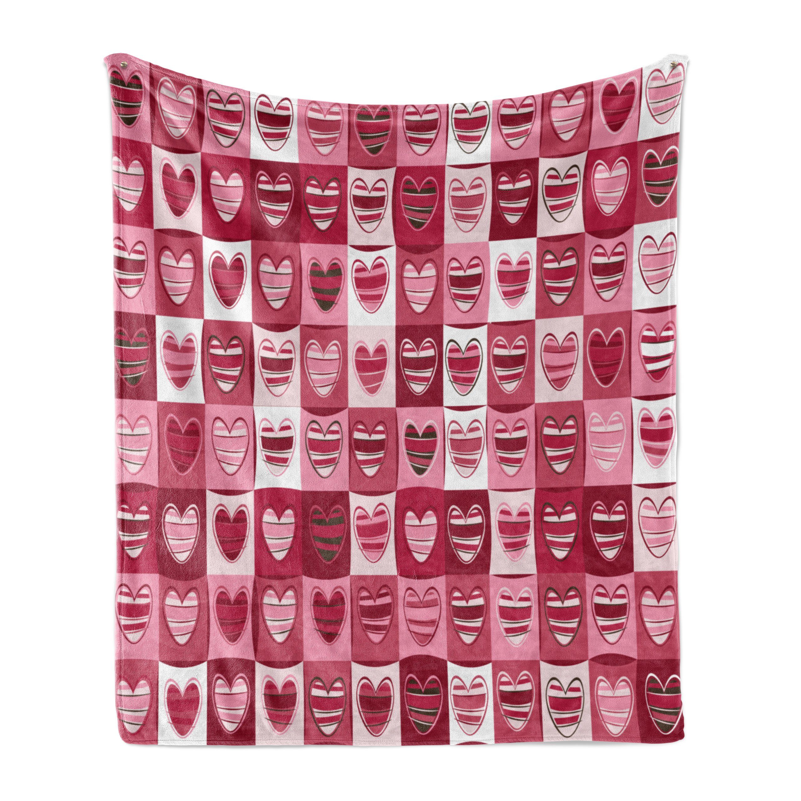 Abakuhaus, für Wohndecke Plüsch rosa, Außenbereich, Vintage Innen- den Gemütlicher Geometric Weiß, und