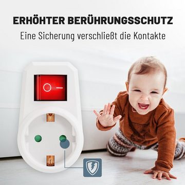 greate. 1fach Steckdosenadapter mit Schalter - Zwischenschalter ohne Kabel Mehrfachsteckdose 1-fach (Mit Schalter, Erhöhter Berührungsschutz)