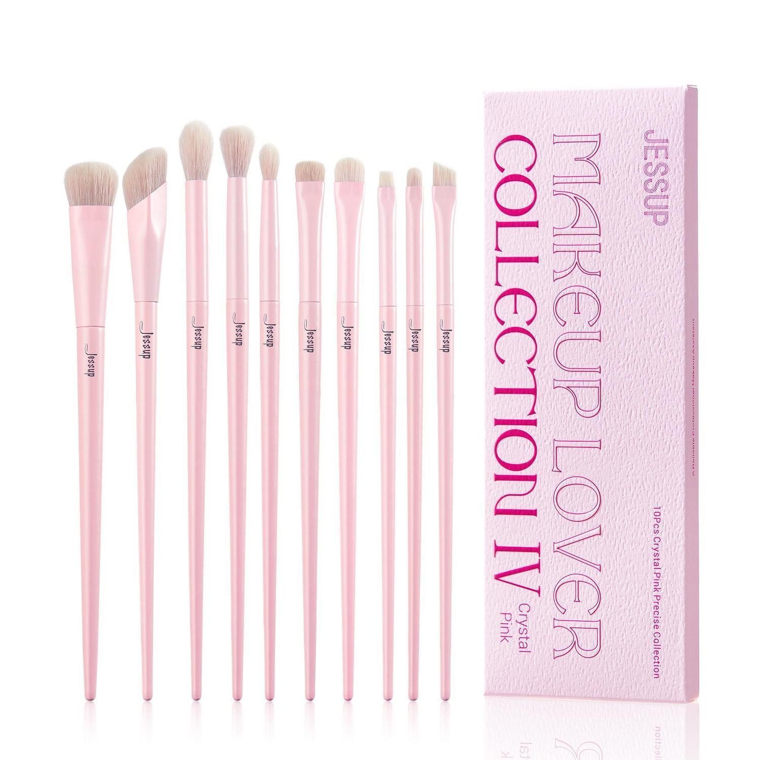 LuxusKollektion Kosmetikpinsel-Set Augenpinsel Set 10tlg rosa Synthetik