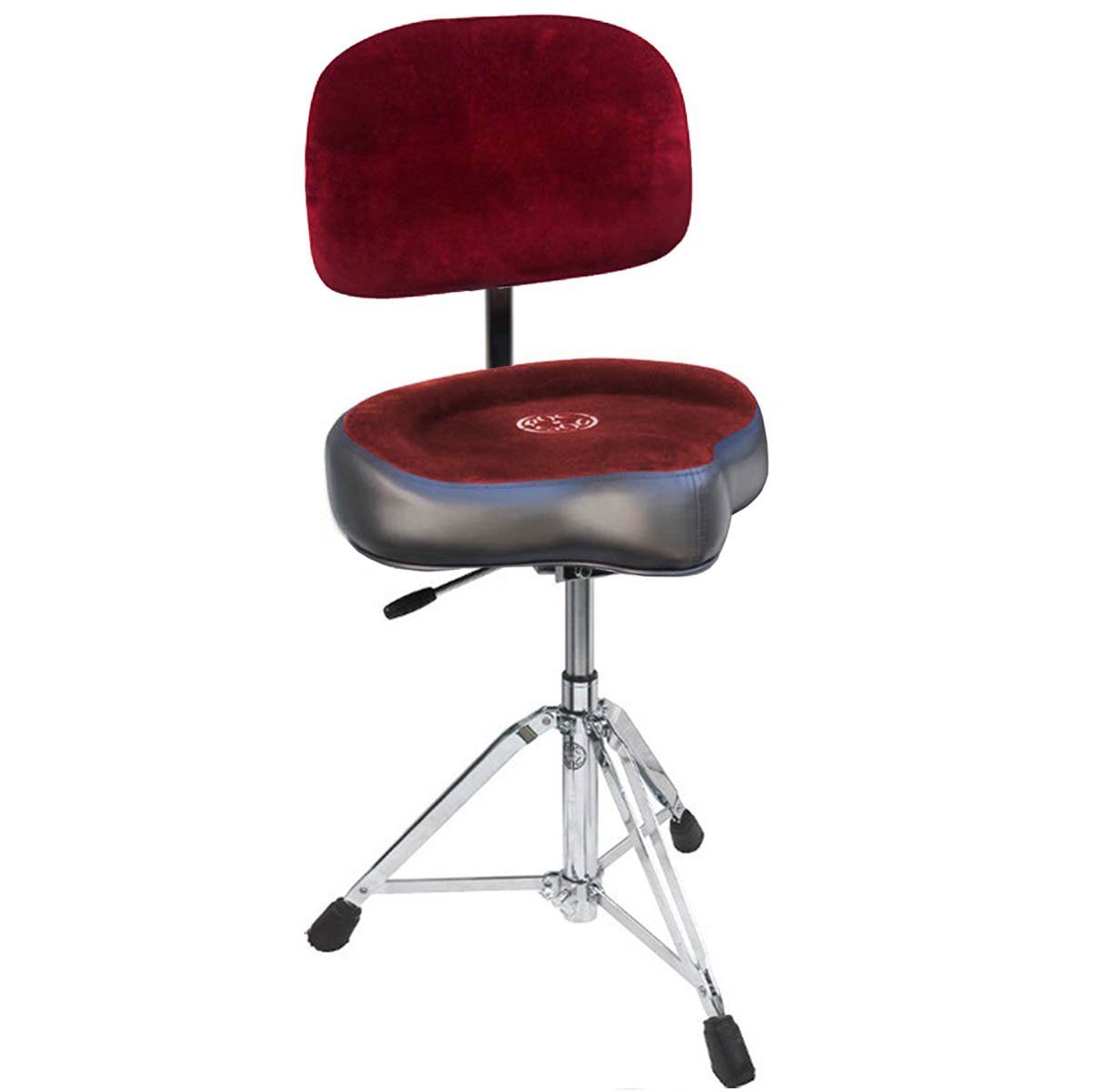 Roc-N-Soc Schlagzeug Roc-N-Soc Gaslift-Drumhocker Sattel Rot + Lehne
