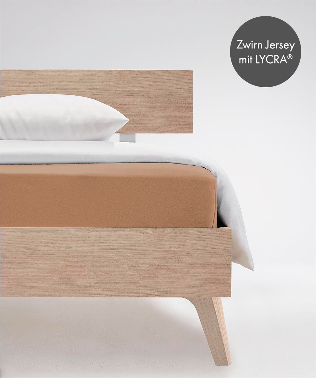 fleuresse Натяжные простыни Comfort, Jersey-Elasthan, Gummizug: rundum, (1 Stück), langlebig & bügelfrei,Perfekte Passform durch POWER-STRETCH