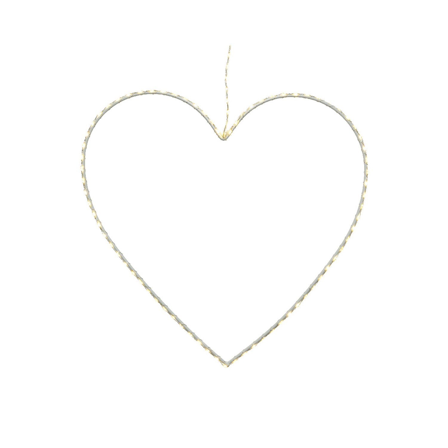 MARELIDA LED Dekolicht LED Herz Metallherz Drahtherz 160LED Leuchtherz 60cm für Innen/außen, warmweiß (2100K bis 3000K)