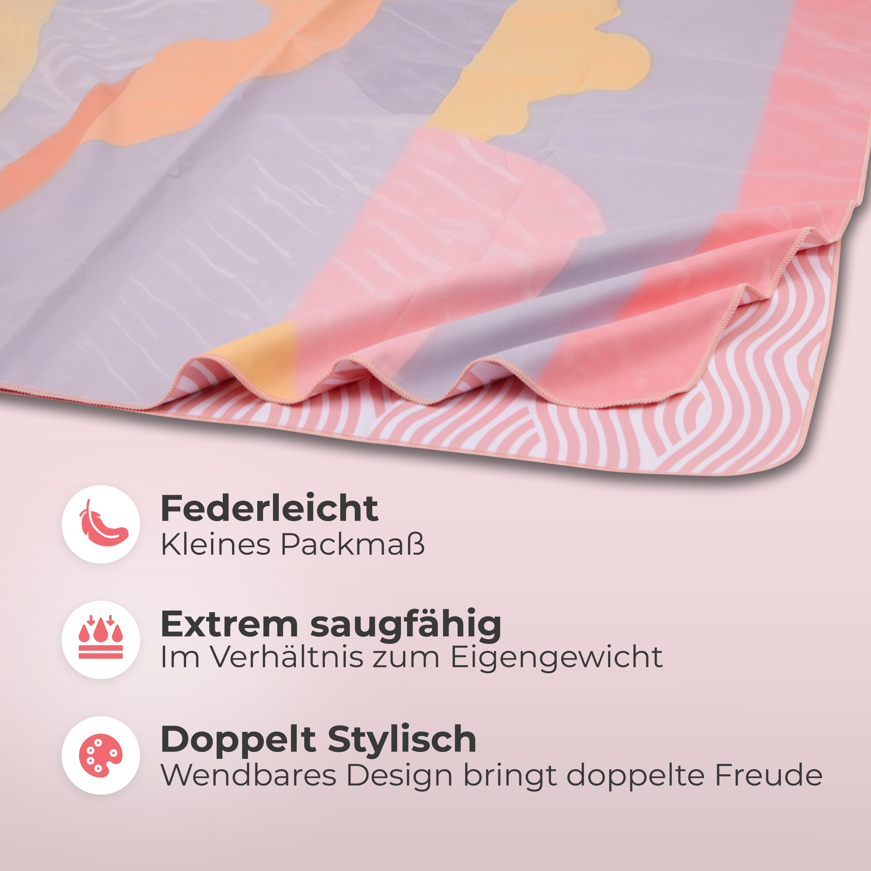 NirvanaShape Strandtuch Reise Handtuch Strandtuch XXL - Strandhandtuch, Mikrofaser Badetuch – Bild 3 von 5