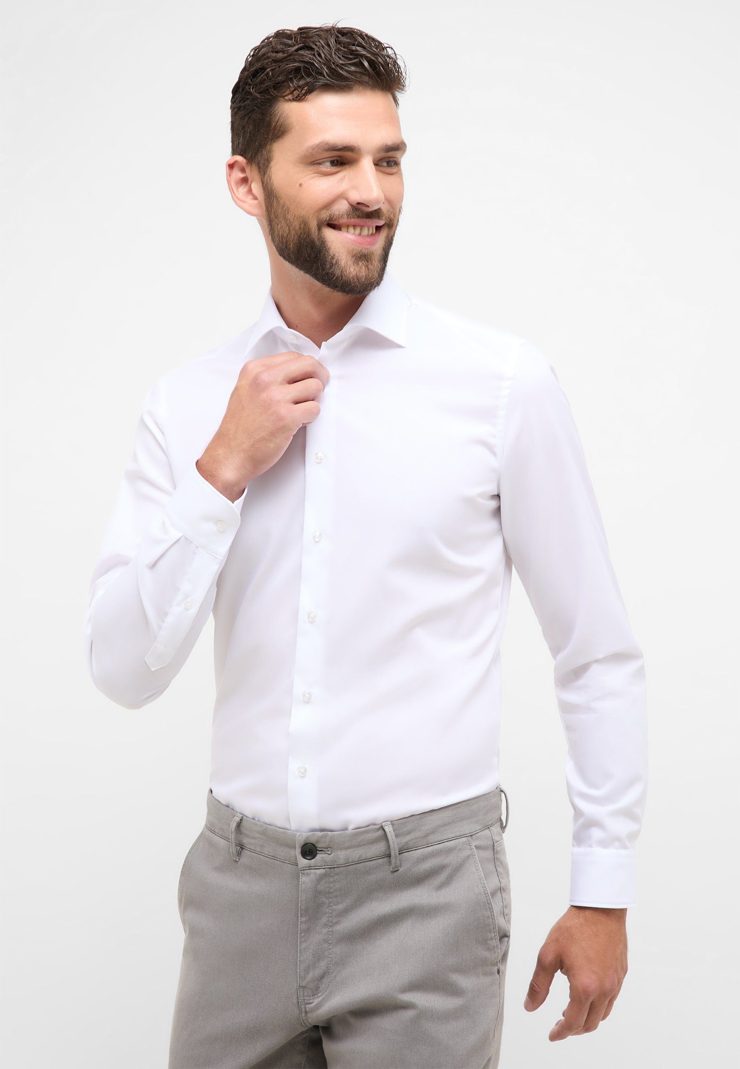 Eterna Langarmhemd SLIM FIT weiß