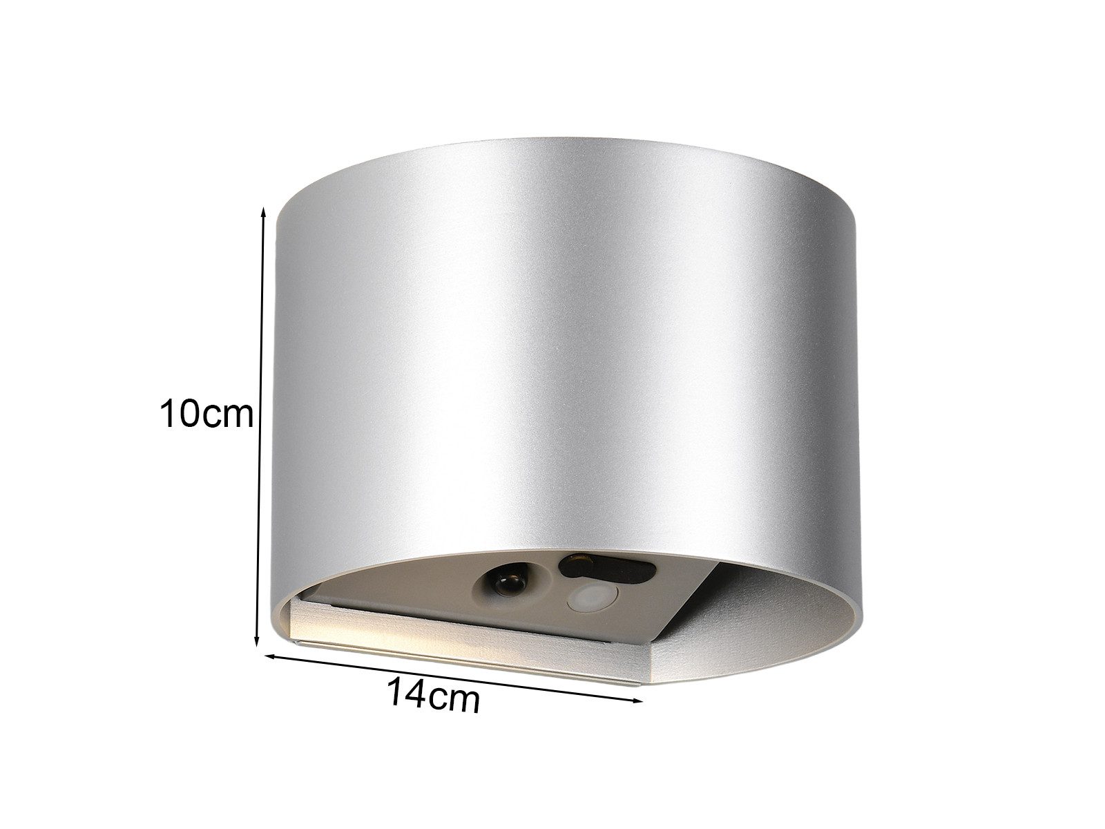 Reality Leuchten LED Wandleuchte, Bewegungsmelder, LED fest integriert, Warmweiß, Akku ohne Strom-Anschluss kabel-los innen mit Bewegungsmelder, H: 10cm