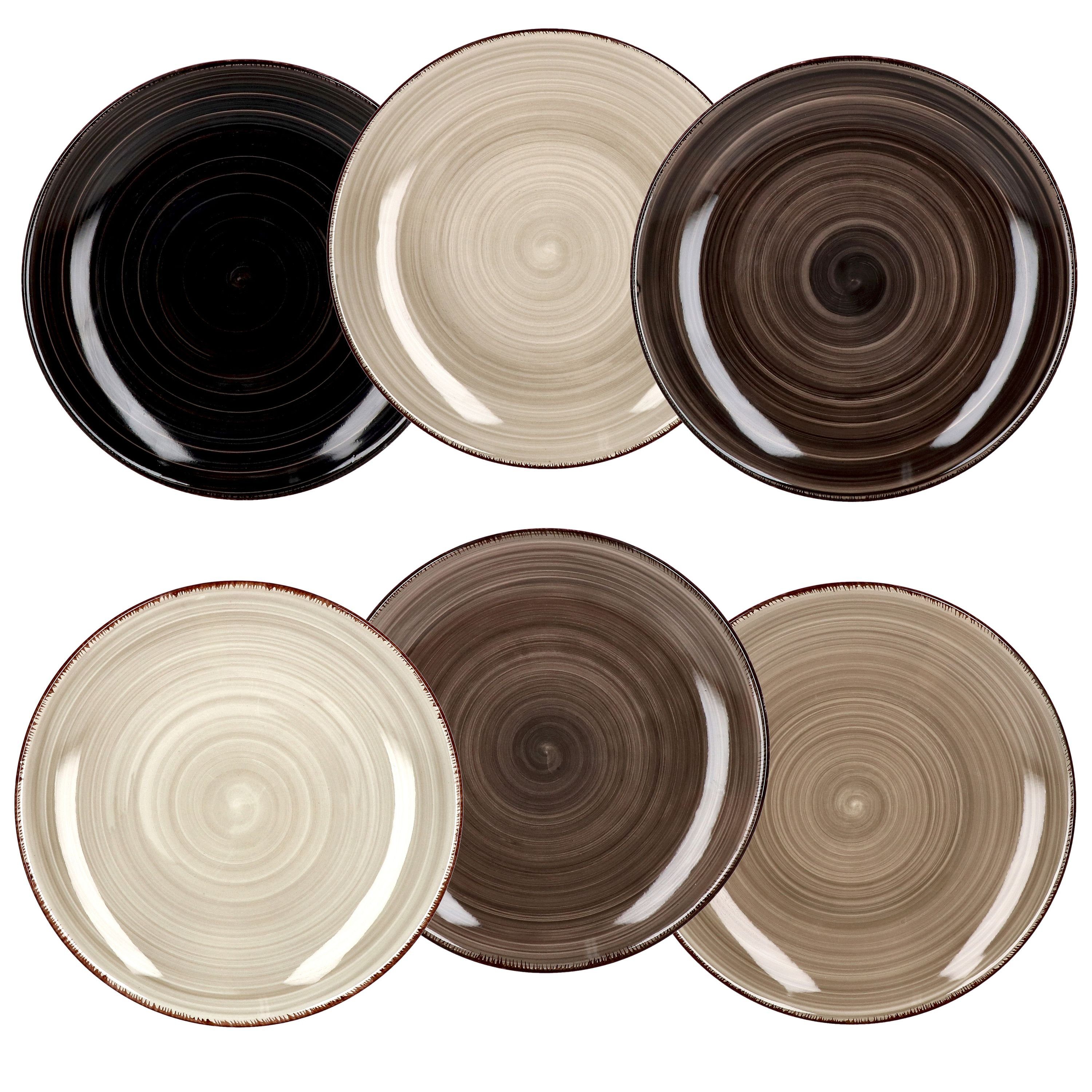 Frühstücksteller 6er Set Kuchen- Dessertteller Grey 19,5cm