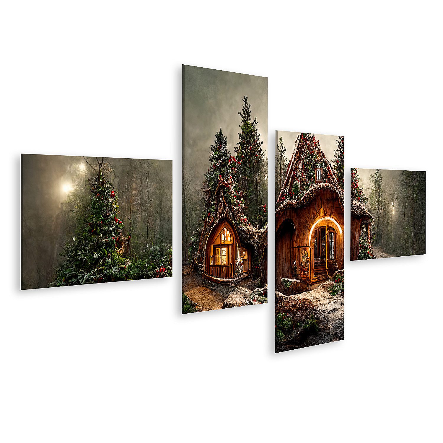 islandburner Leinwandbild Das Haus vom Weihnachtsmann im Zauberwald Bilder