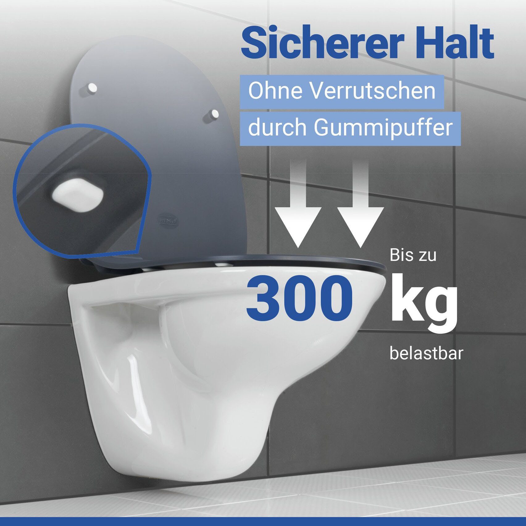 WENKO WC-Sitz Sedilo matt Schwarz (1-St), aus Duroplast, mit Absenkautomatik – Bild 2 von 5