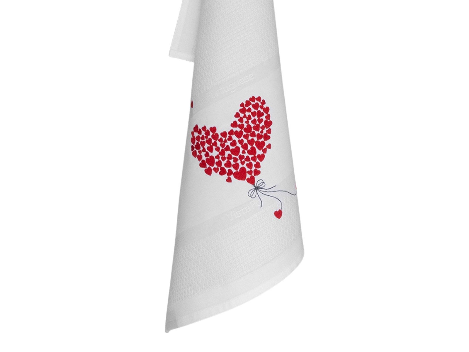 Vista Portuguese Geschirrtuch Geschirrtuch Flying Heart weiß 50x70cm