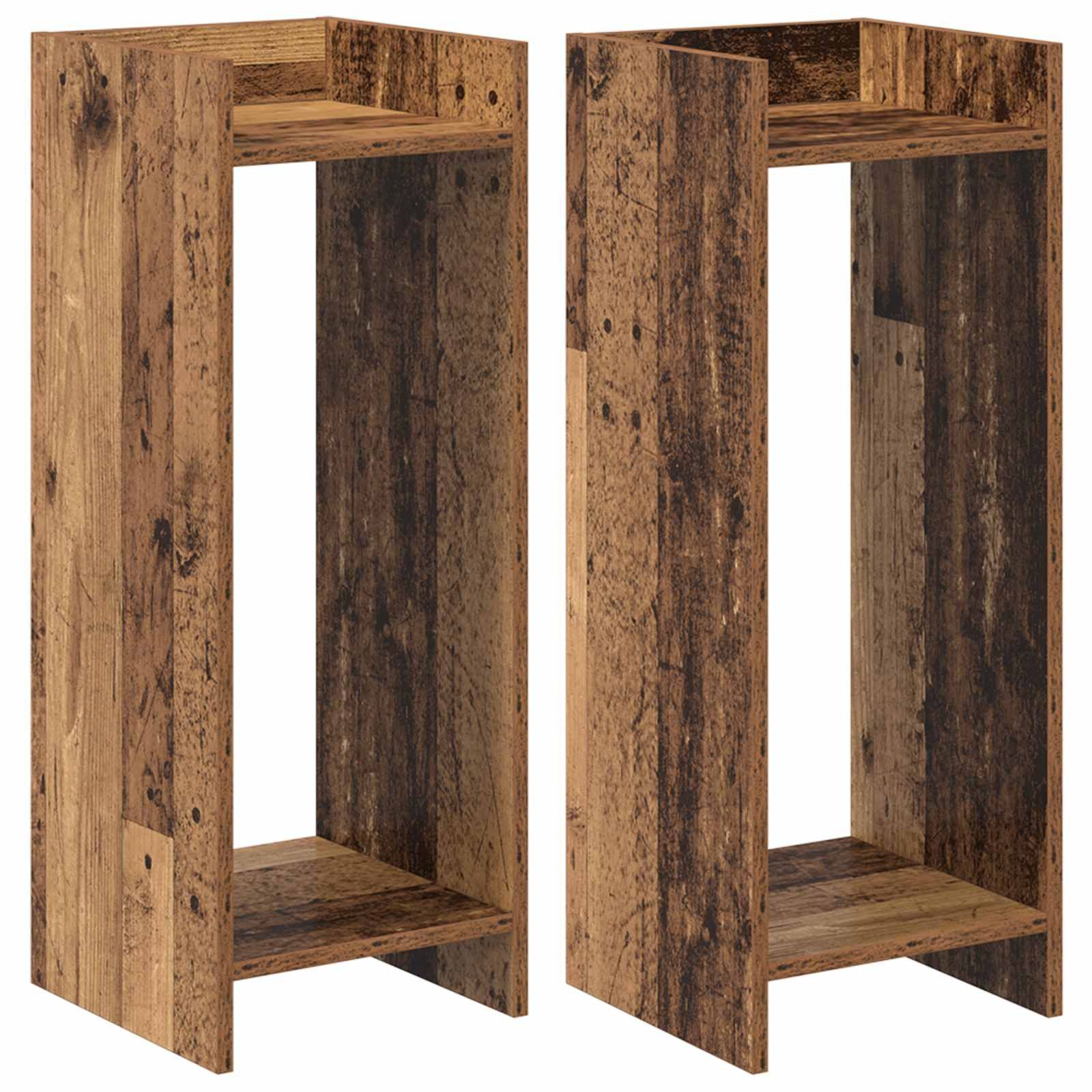 vidaXL Blumenständer Pflanzenständer 2 pcs Altholz 30 x 30 x 80 cm Holzwerkstoff (2 St)