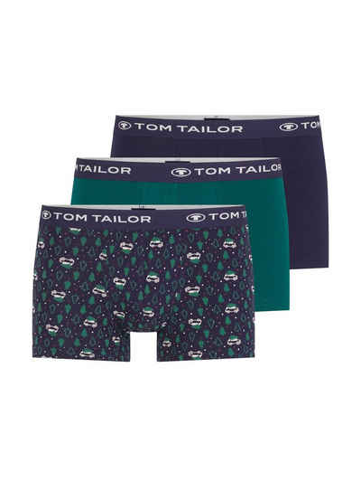 TOM TAILOR Boxershorts Hip Pants im 3er Pack mit Weihnachtsmotiv