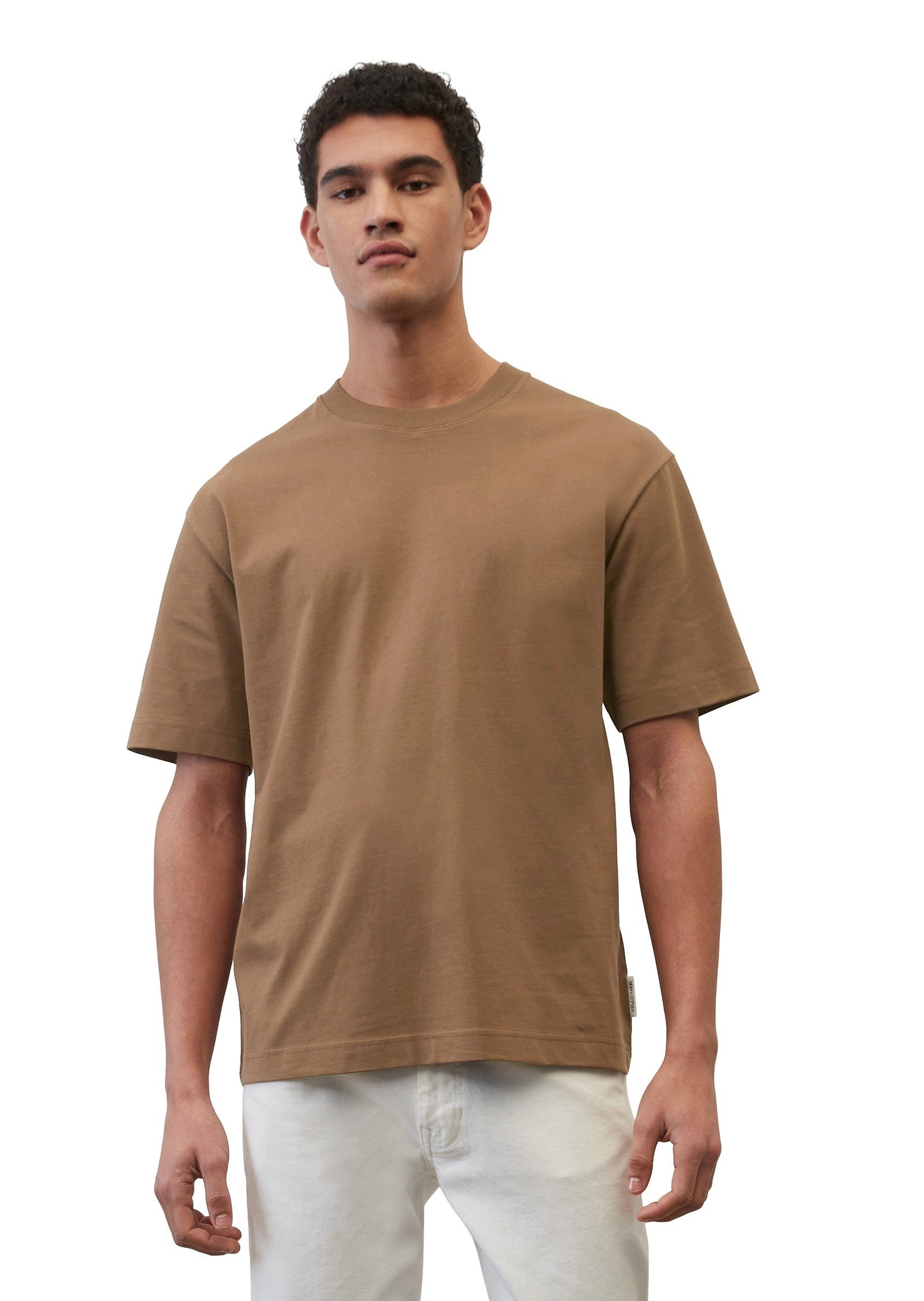 Marc O'Polo T-Shirt aus hochwertigem Heavy-Jersey braun