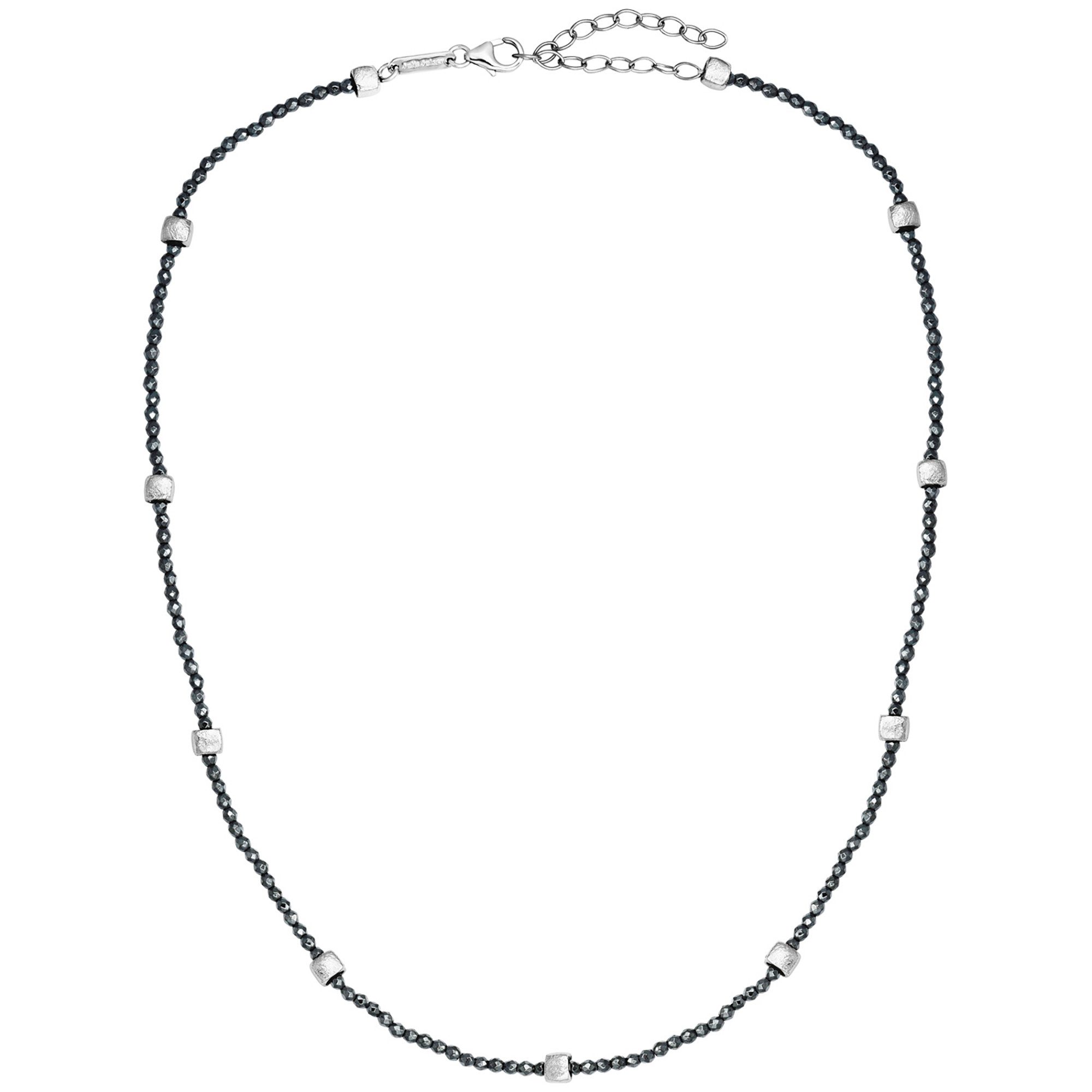 Julie Julsen Collierkettchen 925/- Sterling Silber rhodiniert Hämatit grau 43 cm