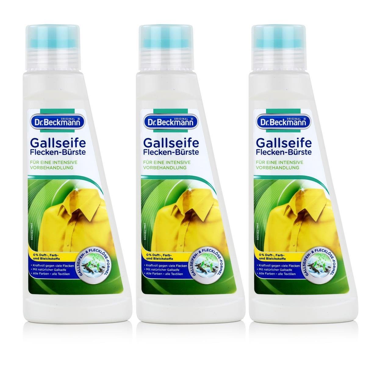 Dr. Beckmann 3x Dr. Beckmann Gallseife Flecken-Bürste 250 ml - Alle Farben - alle T Fleckentferner