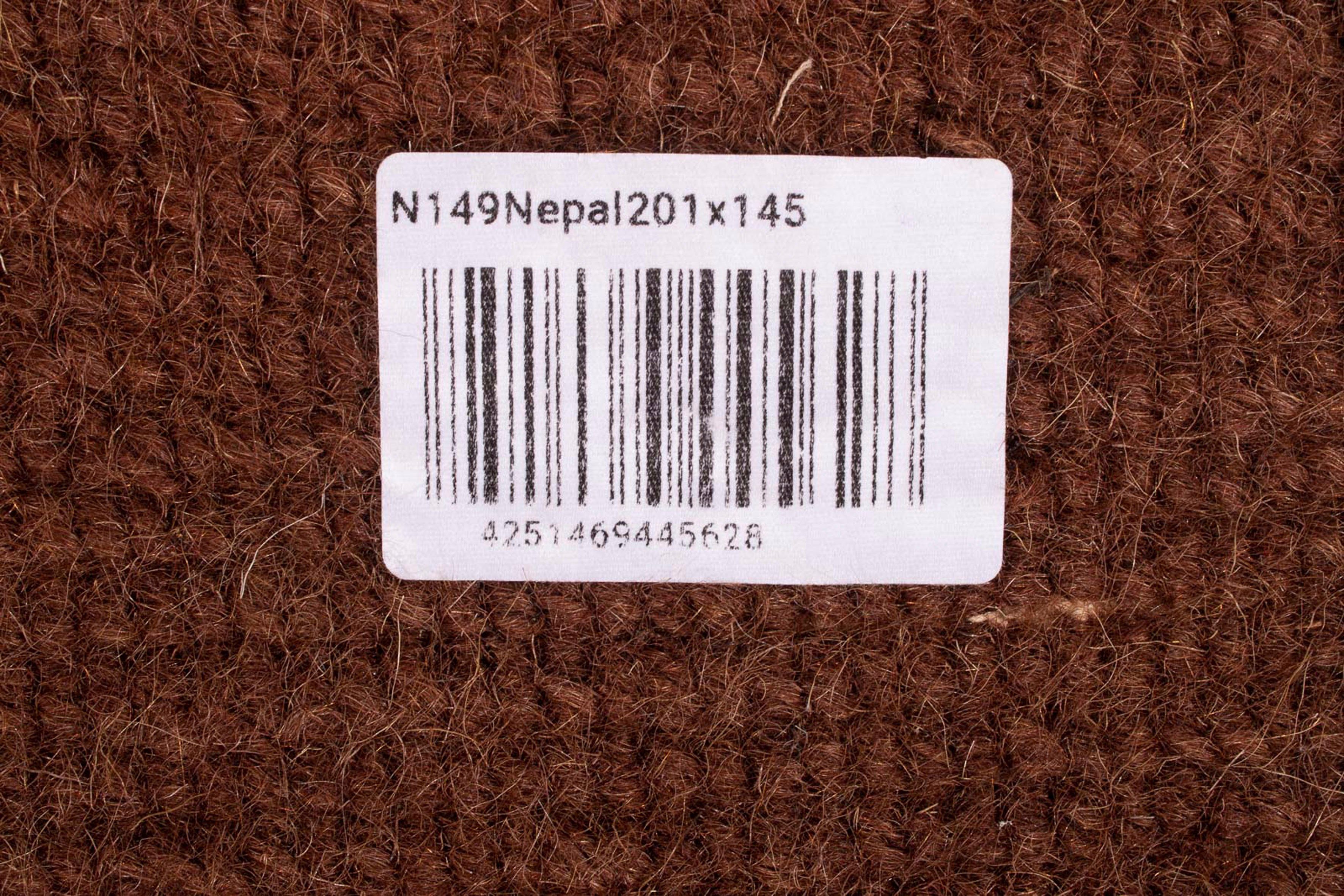 Wollteppich Nepal - - Handgeknüpft, mehrfarbig, x mm, Wohnzimmer, mit cm rechteckig, Höhe: 18 145 Einzelstück 201 morgenland, Zertifikat