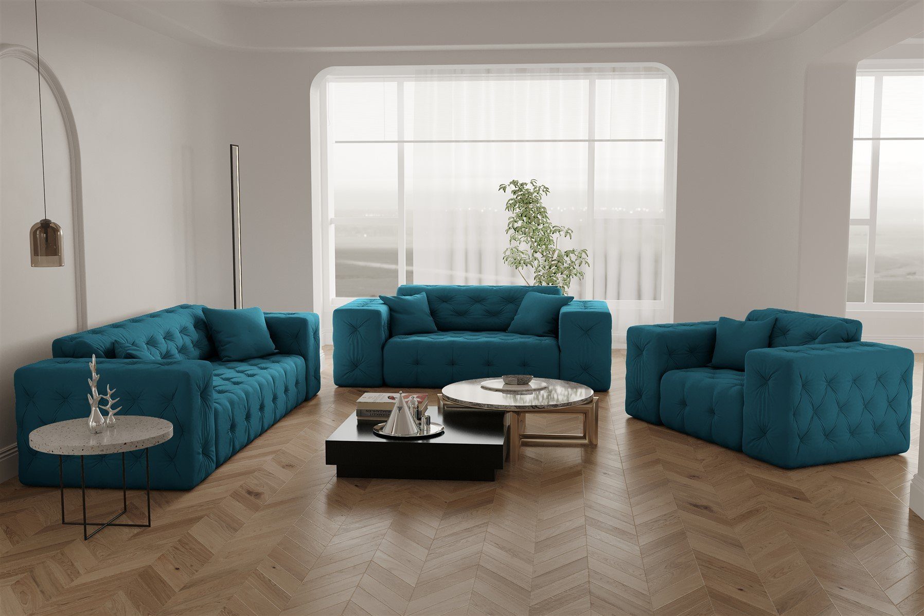 Fun Möbel Polstergarnitur Sofaset Designersofa CHANTAL günstig online kaufen