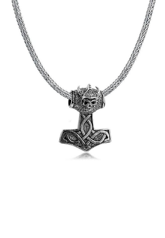 Kuzzoi Kette mit Anhänger Herren Thor´s Hammer Keltischer Knoten 925 Silber,  Silberschmuck mit oxidierter antiker Oberfläche