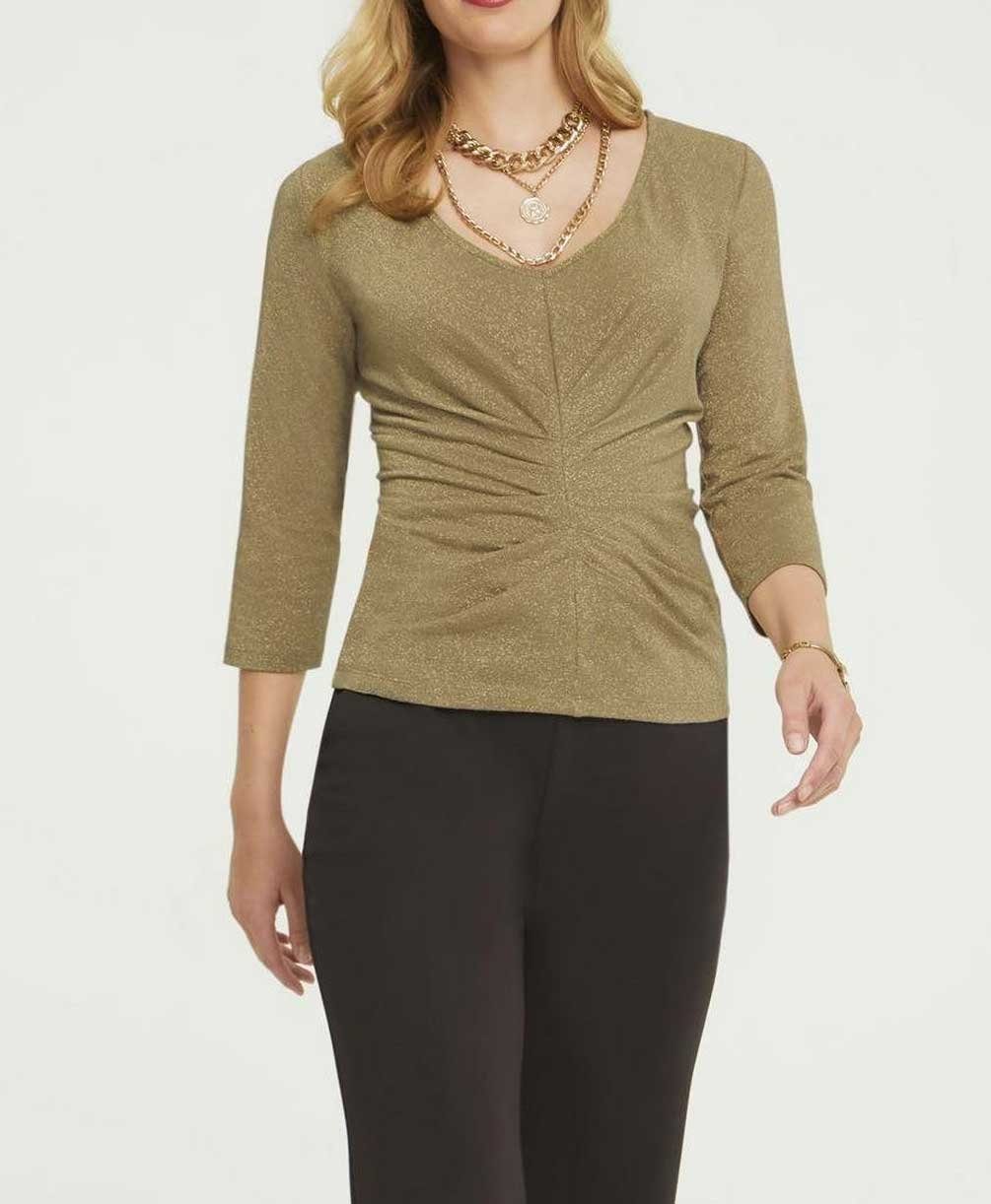 Ashley Brooke Damen goldfarben ASHLEY V-Shirt heine by Designer-Shirt, BROOKE