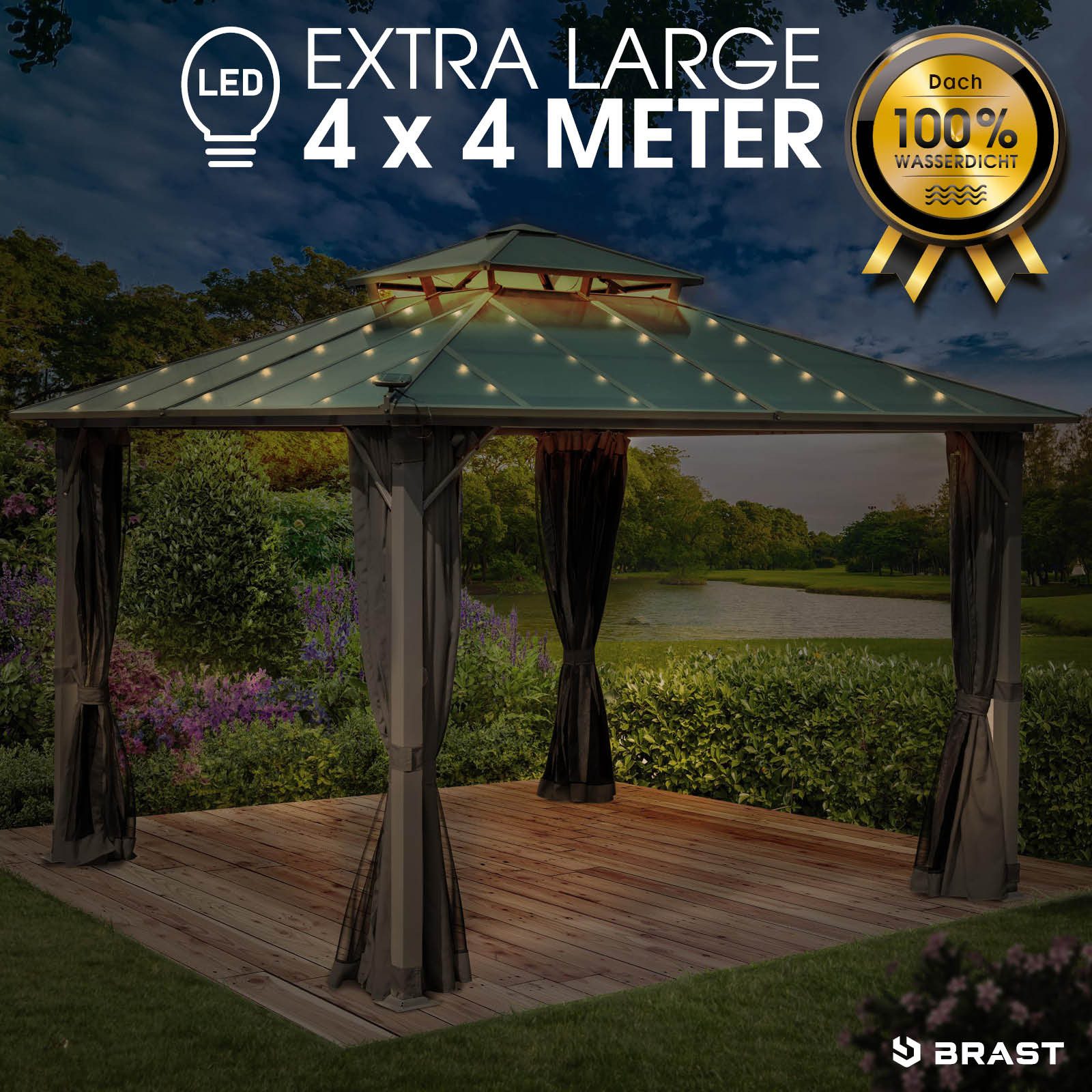 BRAST Pavillon Aluminium Pagode 4x4m inkl. günstig online kaufen