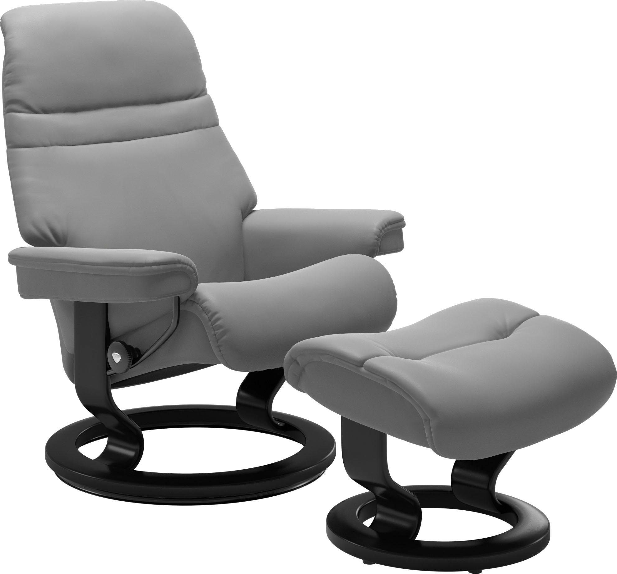 Stressless® Relaxsessel Sunrise Relaxsessel Hocker), Classic mit mit (Set, Größe Base, L, Gestell Schwarz