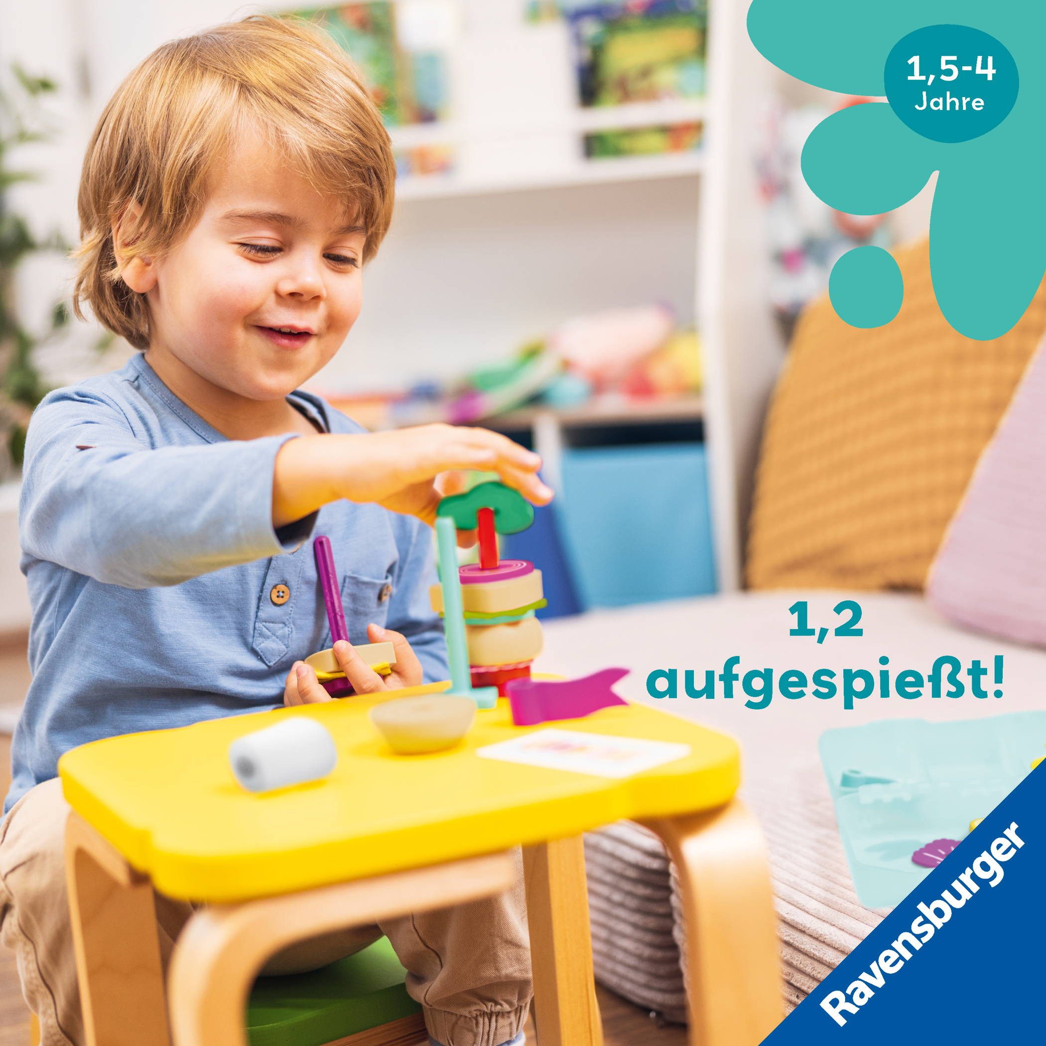 Ravensburger Spiellebensmittel Spielwelt Küche Play+ Steck- und Spiel-Set Fingerfood 12034060