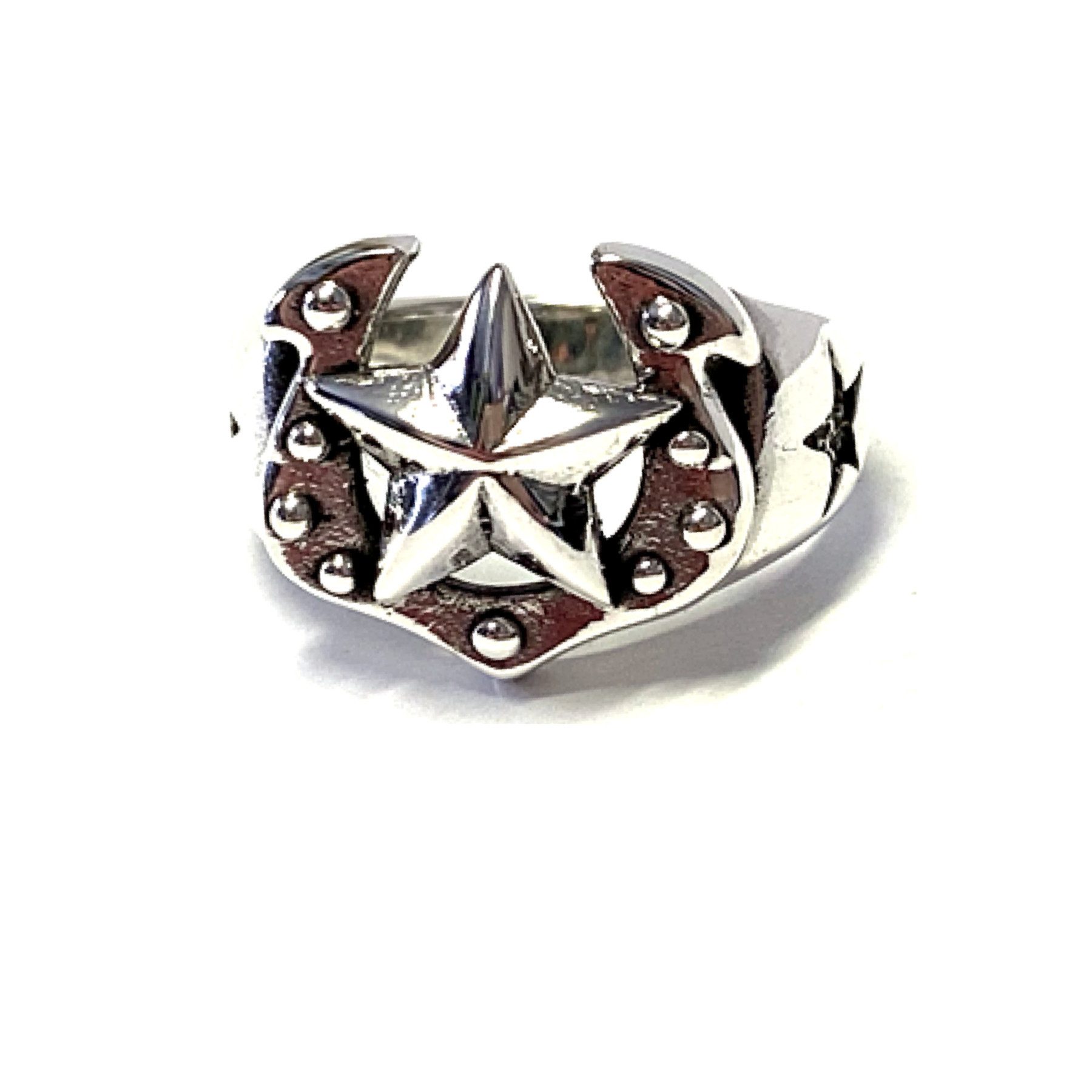 Silberring Ring 925 Silber geschwärzt Stern Motiv rustikal #64