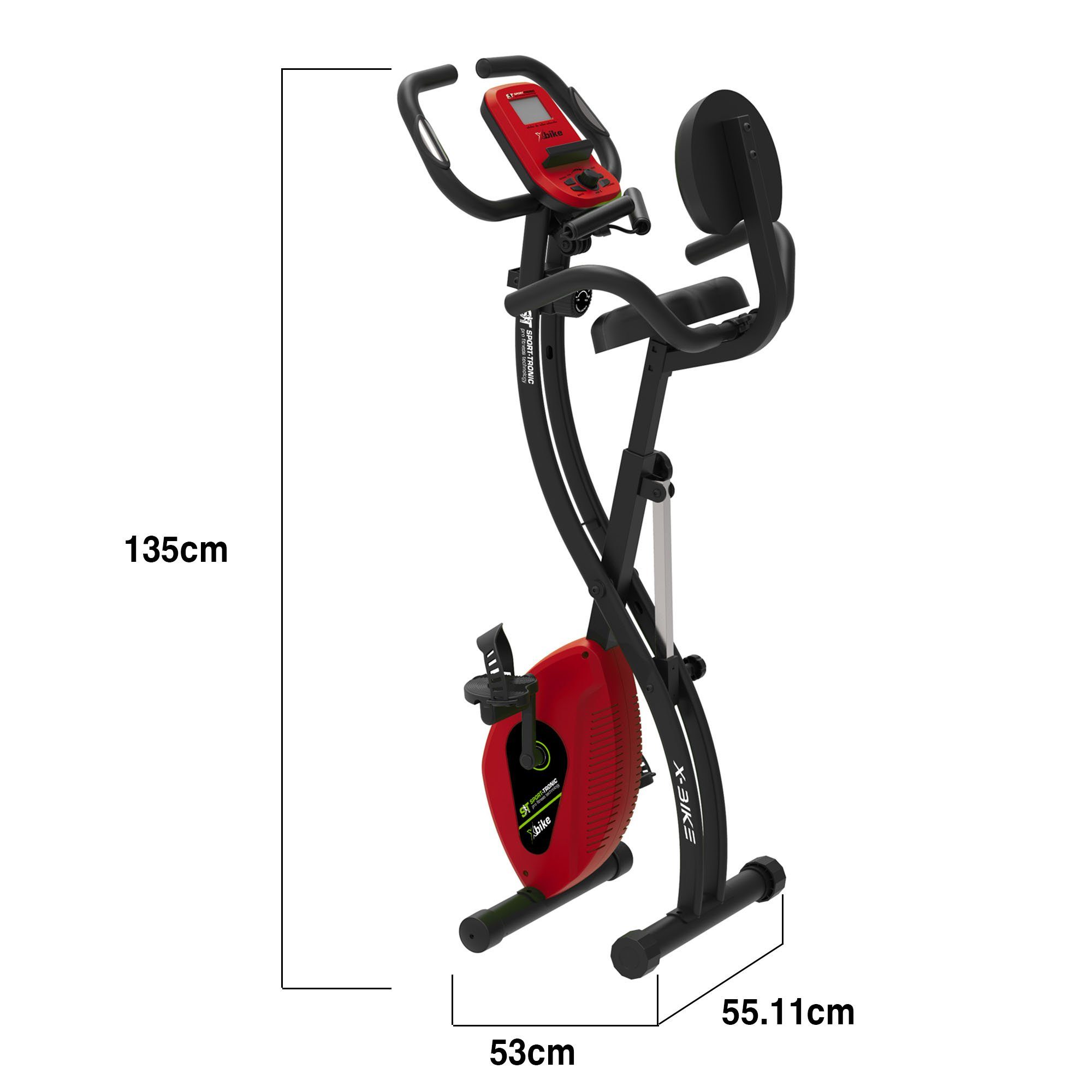 TurboTronic by Z-Line Heimtrainer klappbar mit 8 Widerstandsstufen Trainingscomputer & LCD-Display (Heimfitness, 2-tlg., SportTronic), Trimmrad für Zuhause Standfahrrad Fitnessbike Sport Fahrrad