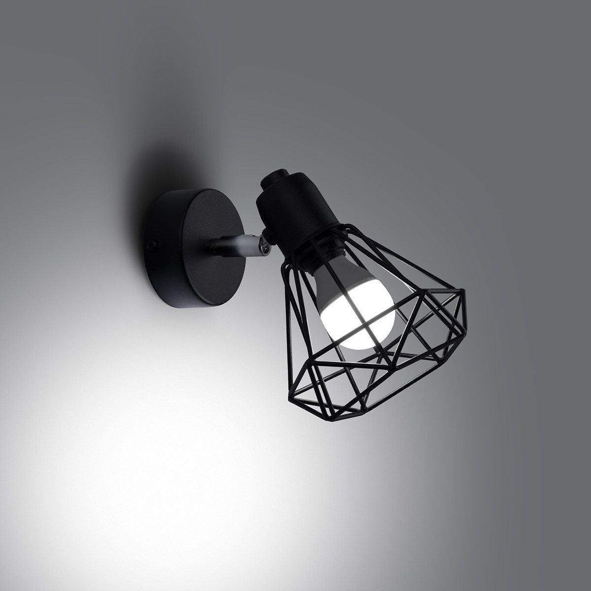 SOLLUX lighting Wandleuchte Wandleuchte Artemis 1 Schwarz, Nicht enthalten