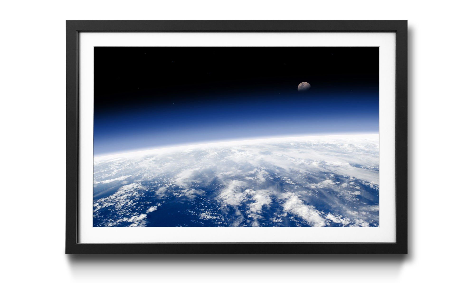 WandbilderXXL Bild mit Rahmen Above Erde, Planet Wandbild, The Sky, 4 erhältlich Größen in