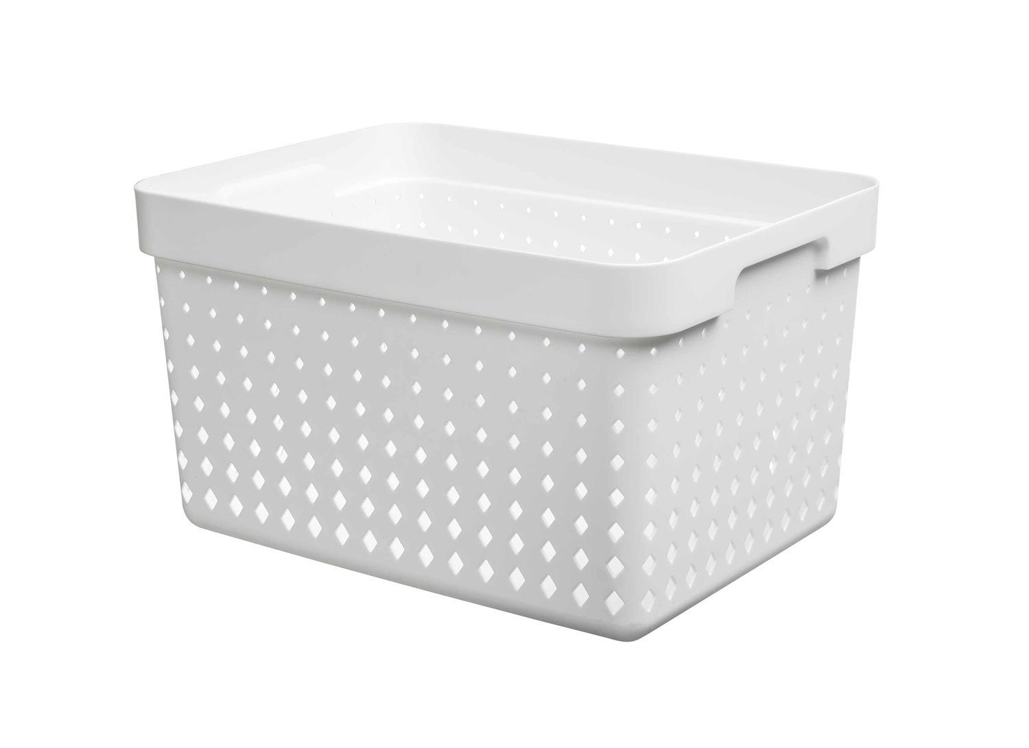 Aufbewahrungsbox SEOUL, Weiß, B 35,7 cm x T 20,9 cm, Kunststoff, (1 St), Diamant-Design