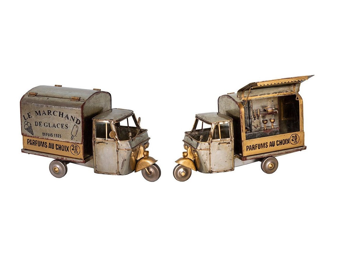 Modellauto Antic Line Nostalgie Kabinenroller Eiswagen Grau Metall SEB17170
