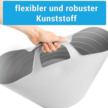 2friends Wäschewanne 3er Set, Wäschekorb Plastik mit Griffen, (45 x 40 cm, 30 Liter), 3 Farbig sortiert