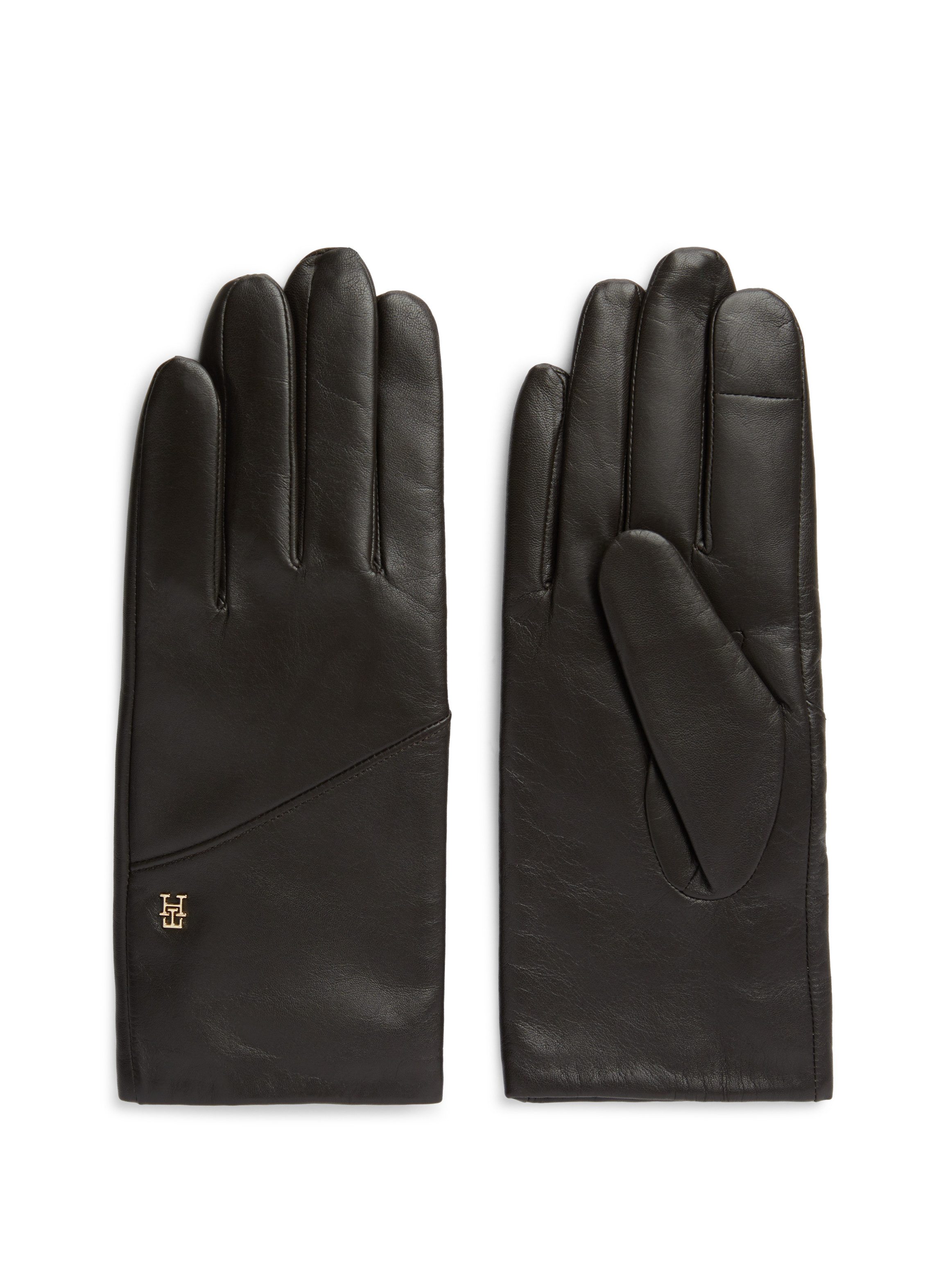 Tommy Hilfiger Lederhandschuhe ELEVATED CHIC LEATHER GLOVES Regular fit mit Markenlogo