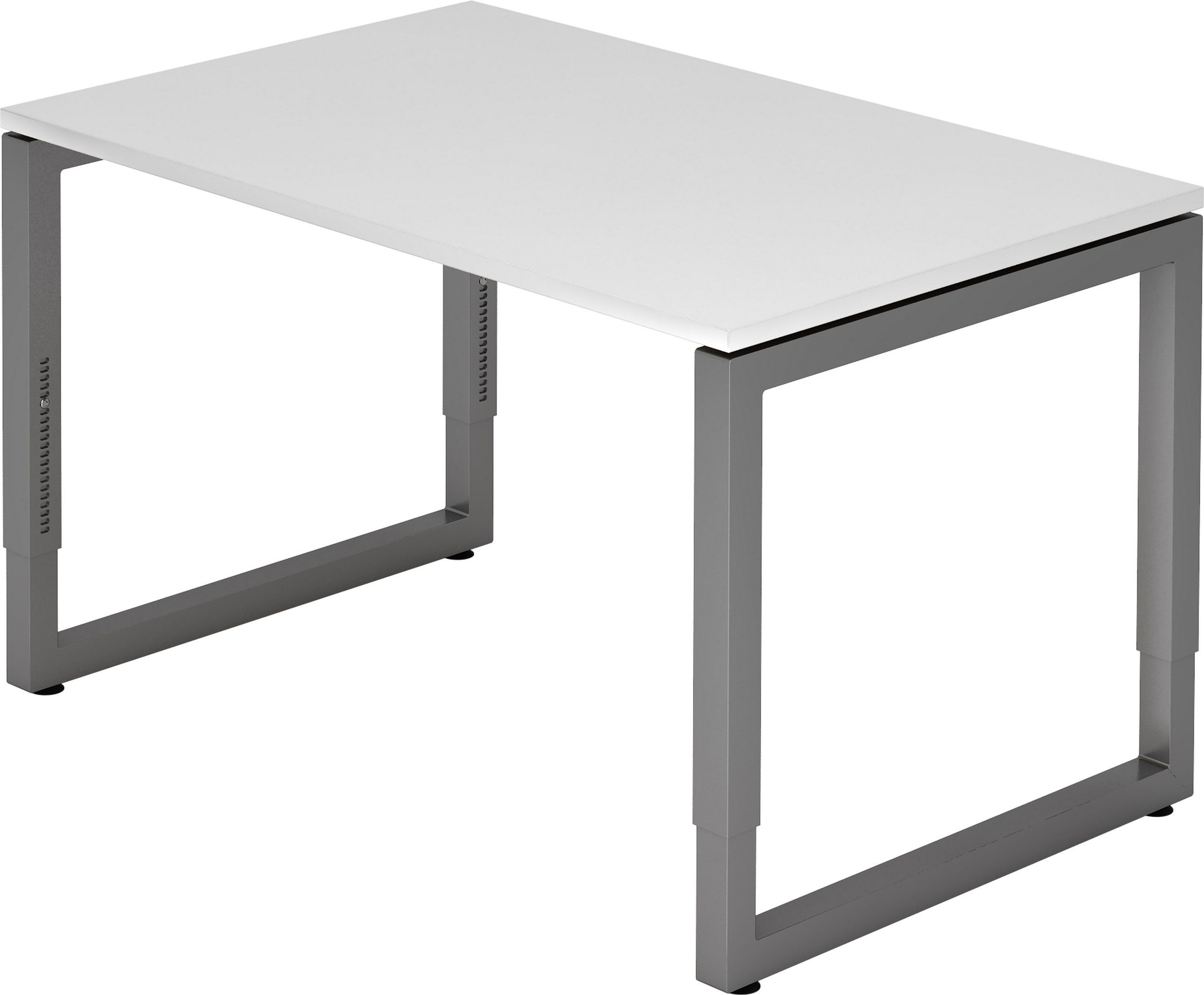 bümö Schreibtisch Schreibtisch Weiß - cm 80 Serie-R, Gestell: Graphit - 120 Rechteck: Dekor: x