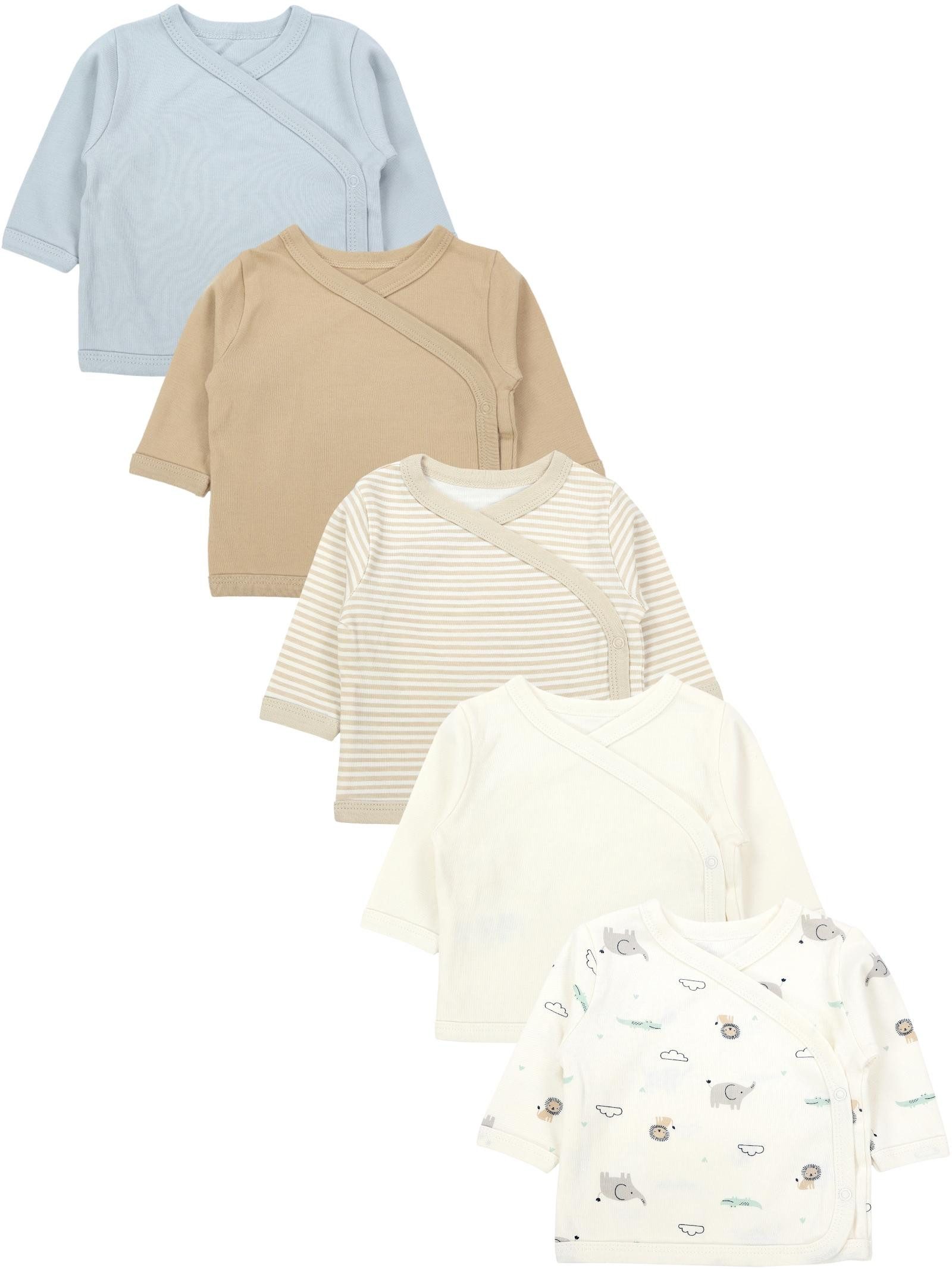 Wickelshirt TupTam Baby Mädchen Langarm Wickelshirt Baumwolle 5er Set