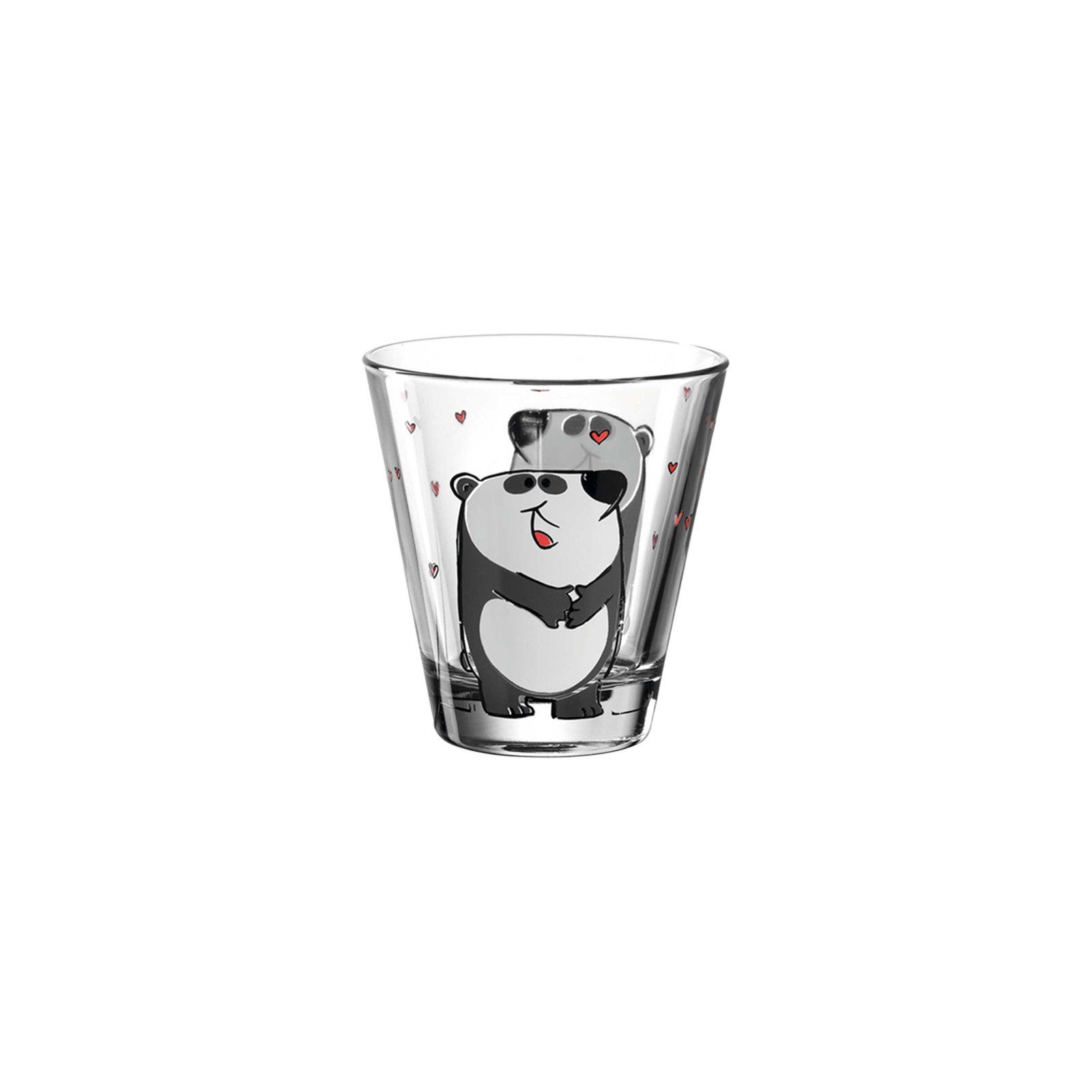 LEONARDO Kinderbecher Bambini Kindertasse Glas und Trinkglas Panda Set, 2er