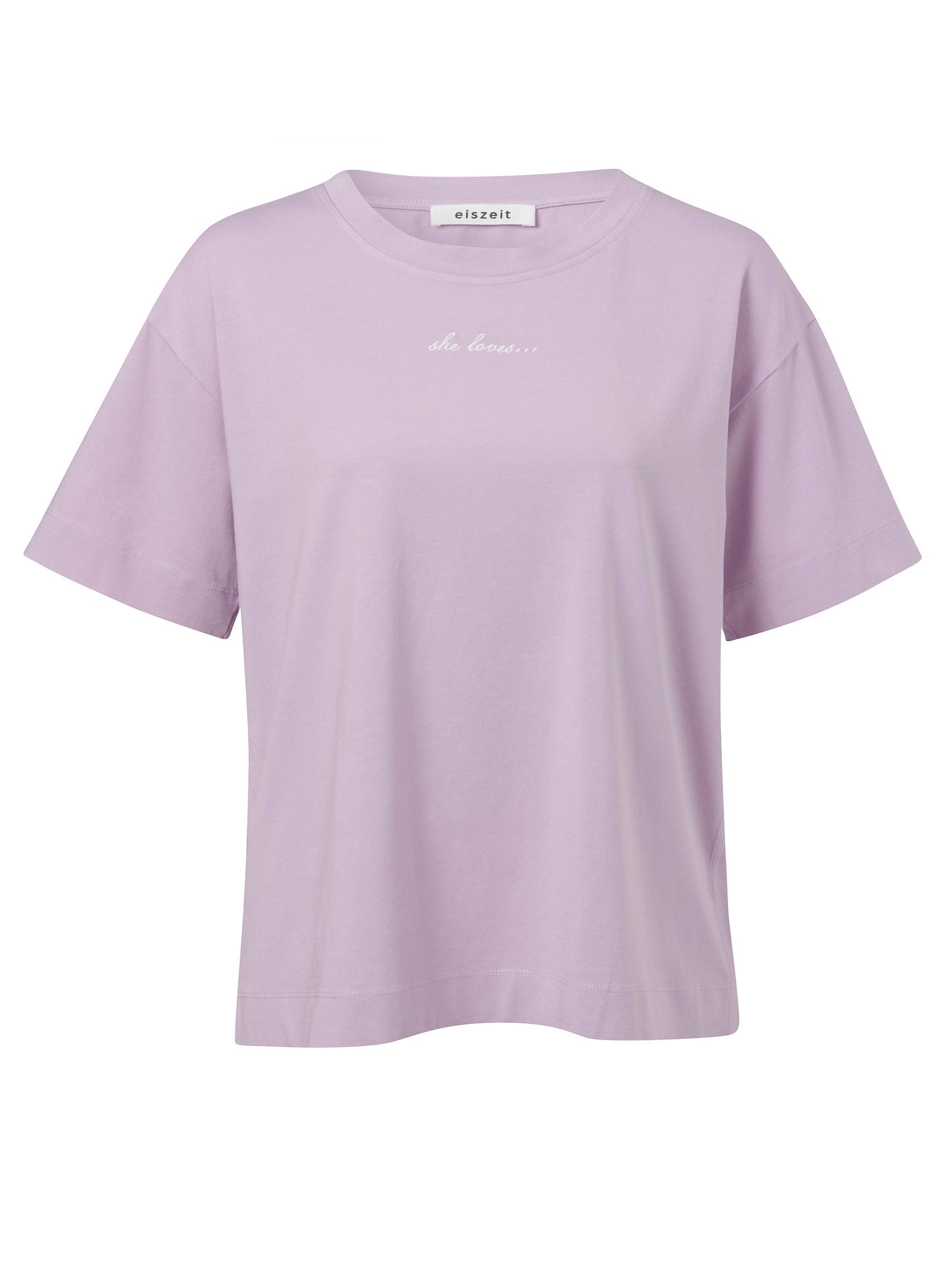 T-Shirt T-Shirt Rundhals Einsatz 1/2 Arm Motiv Druck