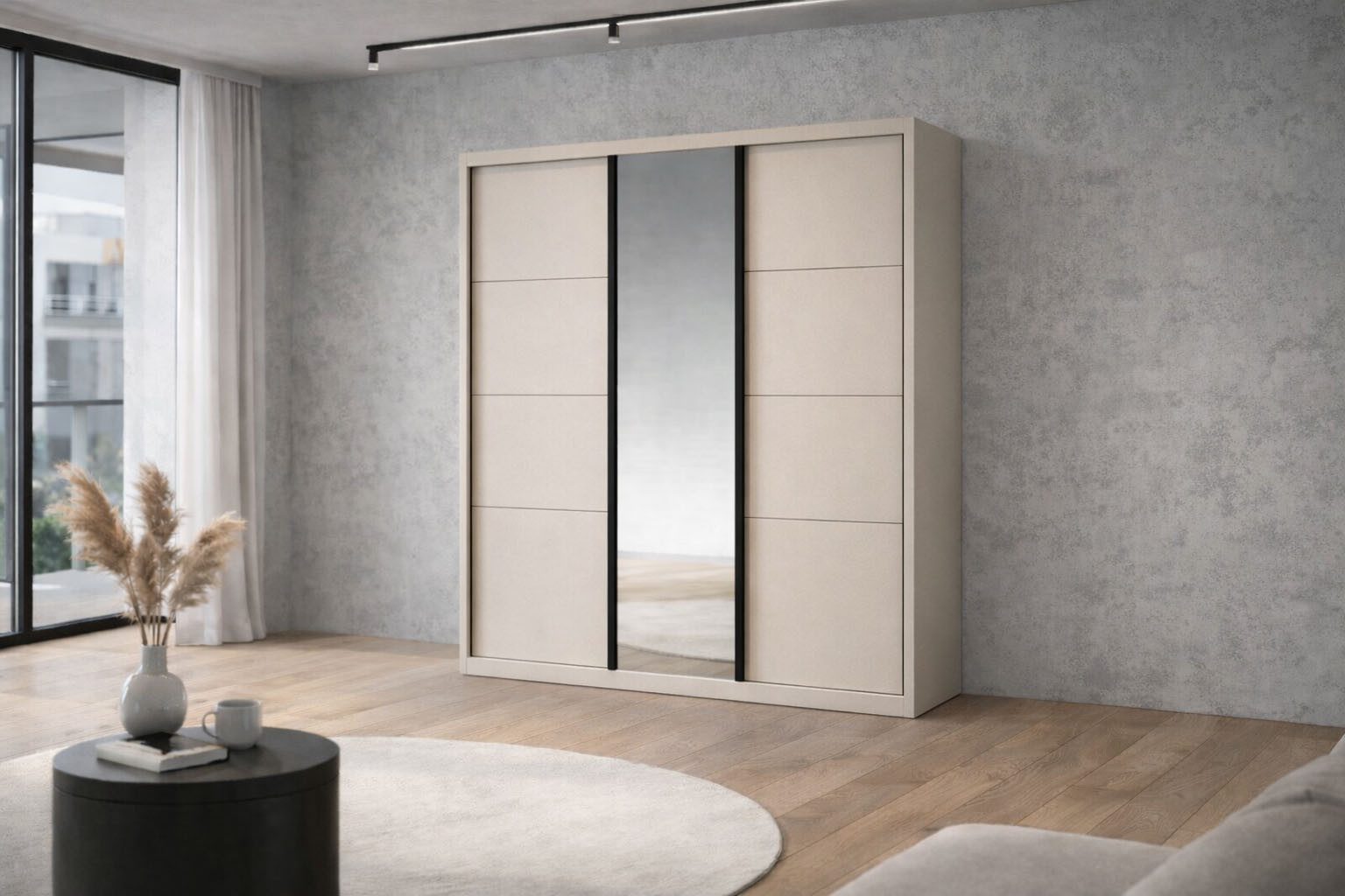 OTTO home Schwebetürenschrank Tonara Schrank, Kleiderschrank 2,00m Breite, Schiebetürenschrank (Schrank mit leichtgängiger Schiebetür, in 4 Farben, Top Ausstatt – Bild 2 von 5
