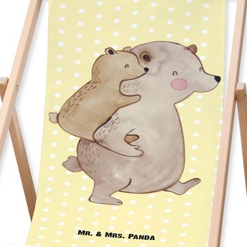Mr. & Mrs. Panda Gartenliege Papa Bär - Gelb Pastell - Geschenk, Onkel, Geschenk Papa, Vater, Schw, 1 St., Höhenverstellbar