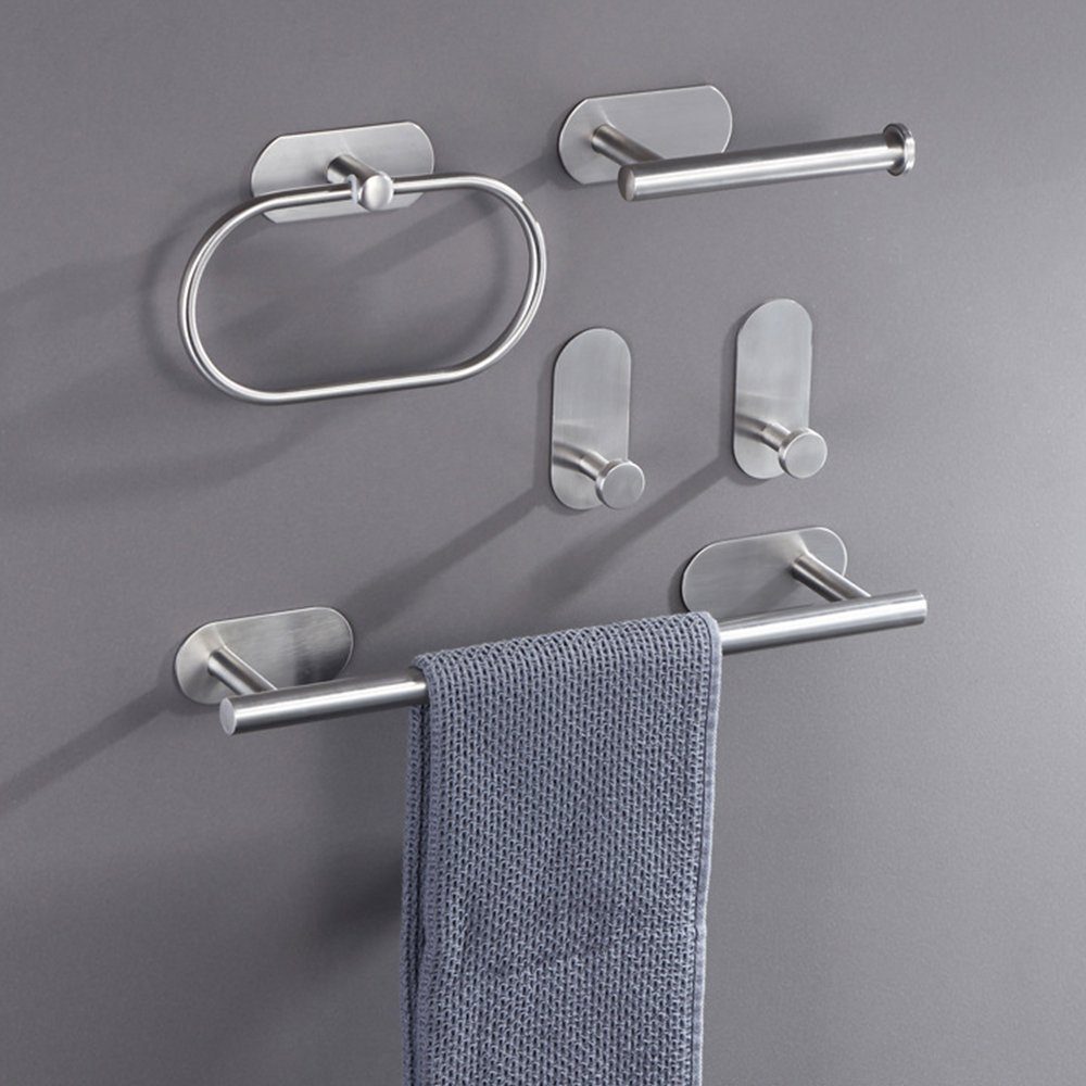Haken JOEAIS Silberfarben Badezimmer für Wand Edelstahl, Bohren Handtuchhalterung Handtuchring mit Ohne Handtuchhalter Handtuchhalter