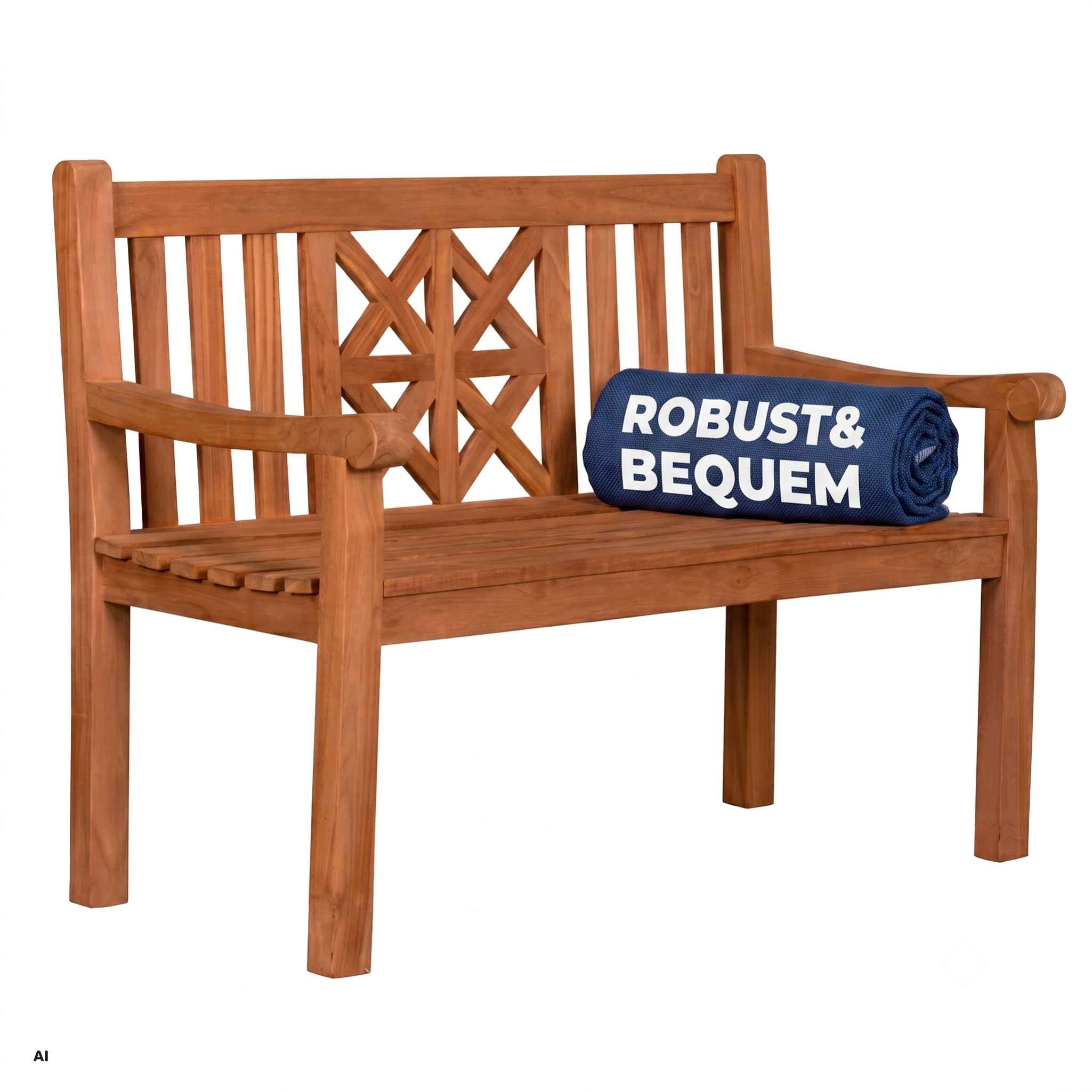 MR.DEKO Gartenbank Sailor – Teakholz Bank 120 cm, ergonomisch, wetterfest (2-Sitzer Bank, zerlegt geliefert, ideal für Terrasse, 1-St), Massive Sitzbank Garten und Balkon, 250 kg belastbar