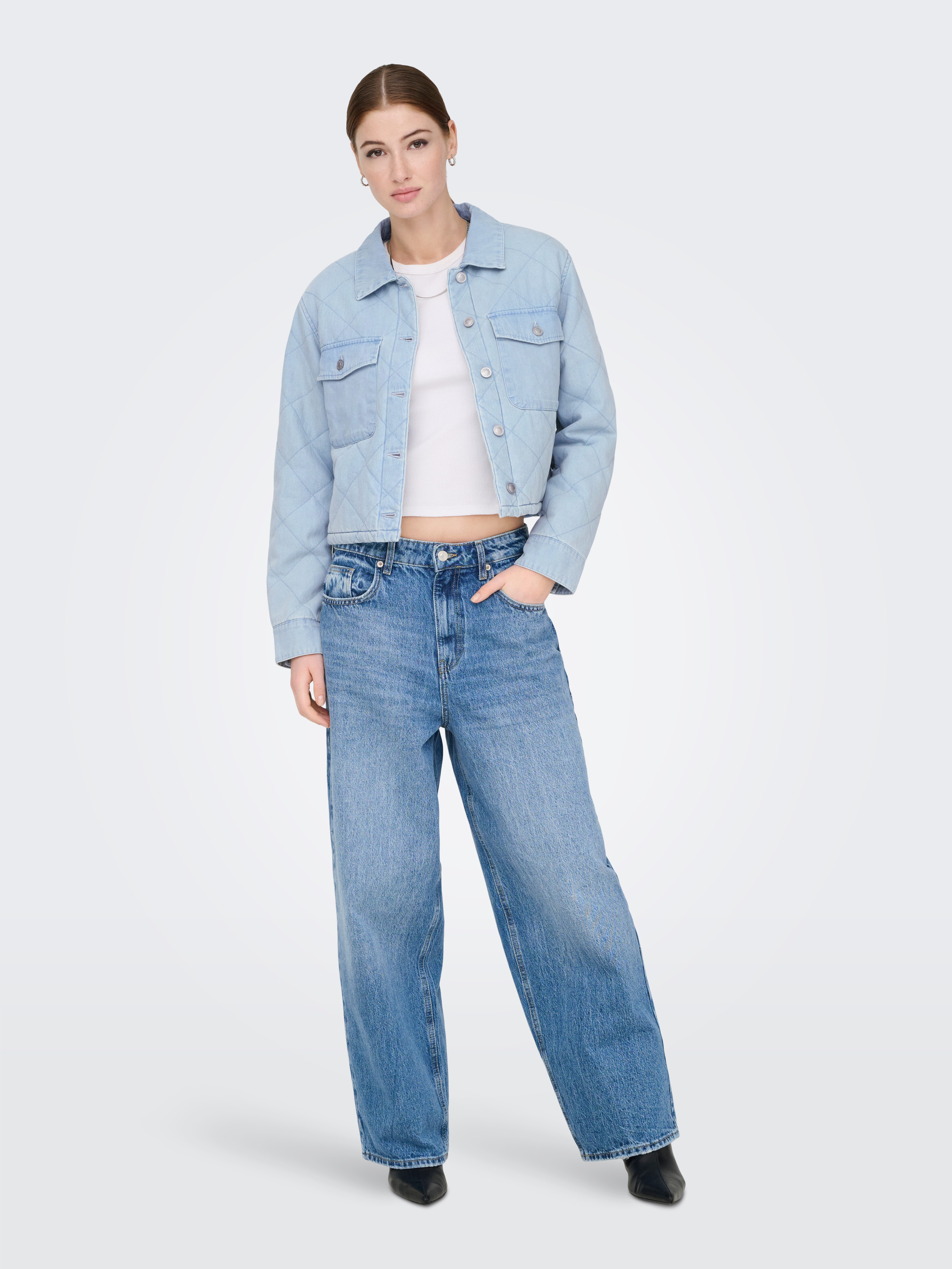 ONLY Kurzjacke ONLMIST WASHED QUILT JACKET CC OTW im Denim Look mit gesteppter Optik – Bild 5 von 5