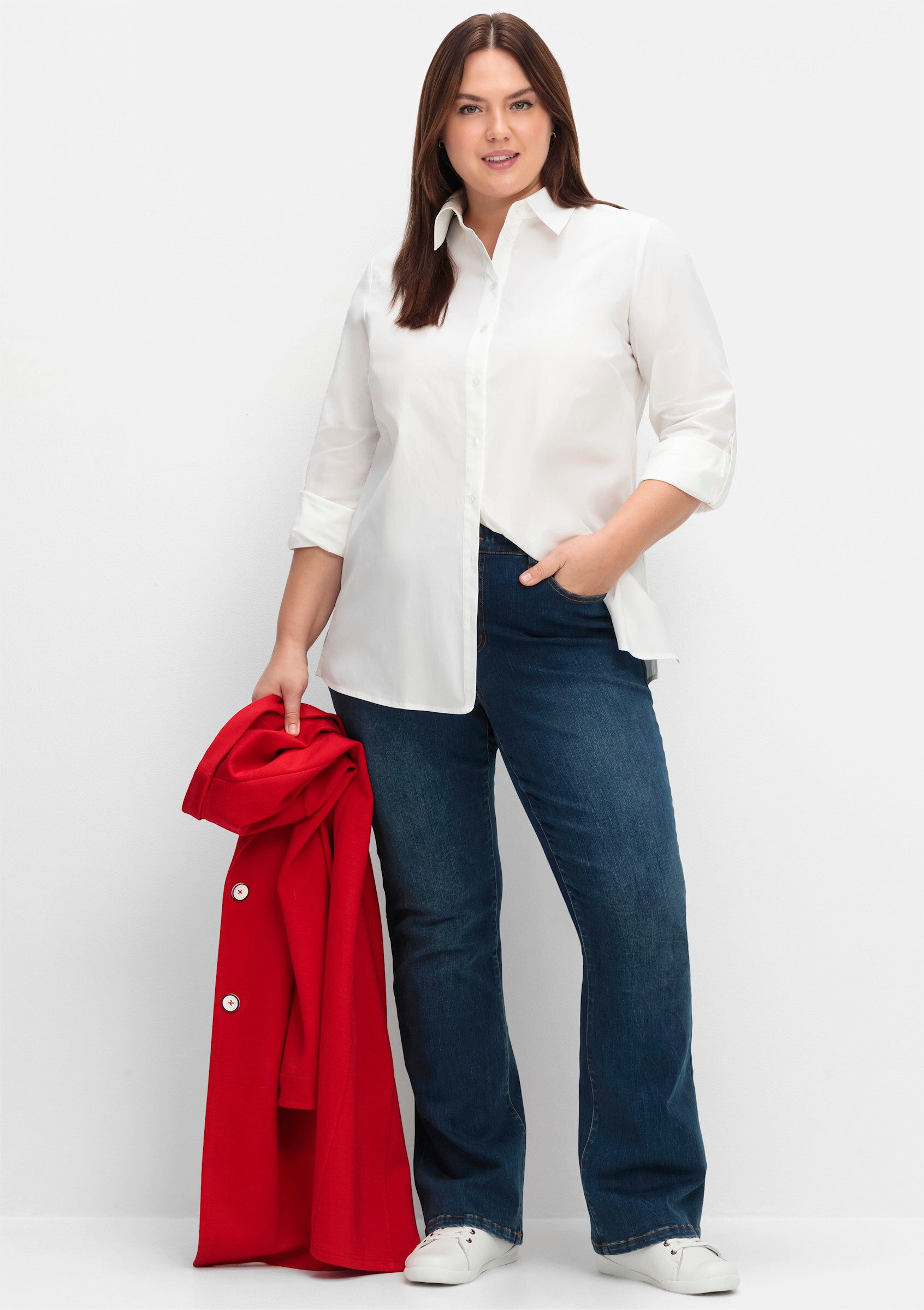 Sheego Bequeme Jeans Bootcut-Jeans mit Bodyforming-Effekt günstig online kaufen