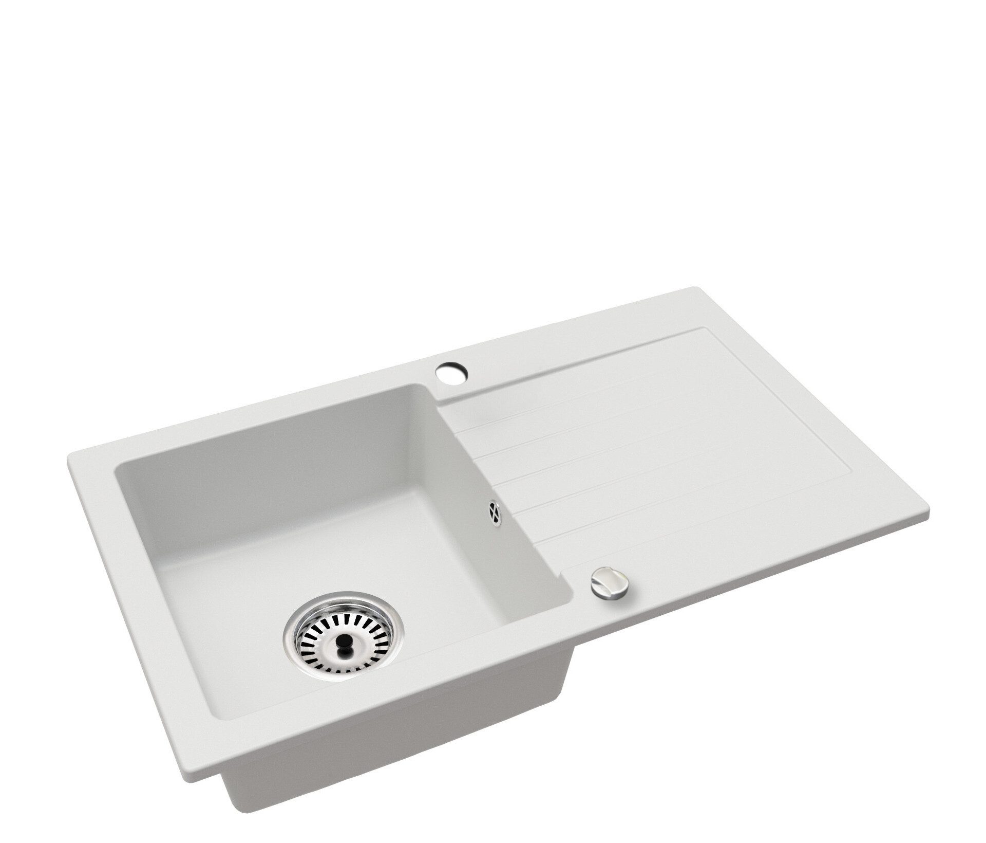 Faizee Möbel Granitspüle Faizee Home Granit Einbauspüle 75×43,5 cm Spülbecken mit Siphon-Set, Eckig, 75/43.5 cm, Granitspüle in 5 Farben – Mattschwarz, Schwarz Gesprenkelt, Grau, Beige, Weiß, (Spüle mit Siphon-Set, 1 St., Spüle inklusive Siphon-Set und Ablaufgarnitur), Beidseitig montierbar, kratzfest & hitzebeständig, EU-Qualität